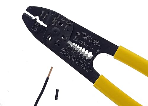 Miniatura 3 de IDEAL Electrical 30-428 Combo de tira y herramienta de crimpado, crimpadora de alambre de precisión, pelacables con 3 nidos de engarzado, agarre