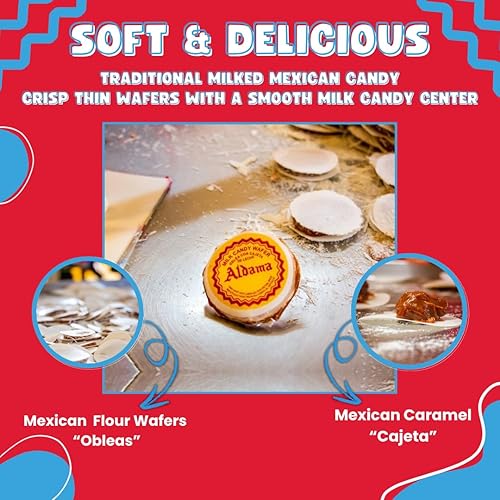 Miniatura 7 de Aldama Obleas Con Cajeta (obleas grandes de caramelo de leche) 5 piezas en paquete