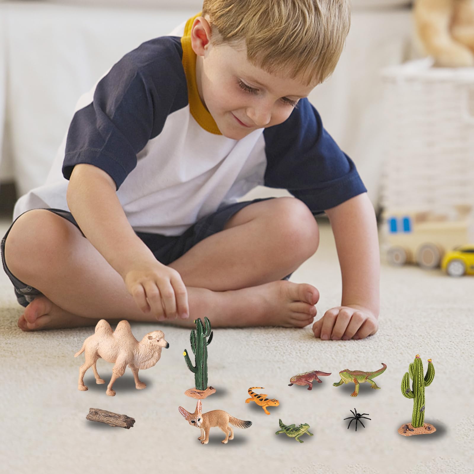 Figuras de Animales del Desierto, Juego de 24 Juguetes de Animales de plástico educativos realistas para niños, niñas y niños