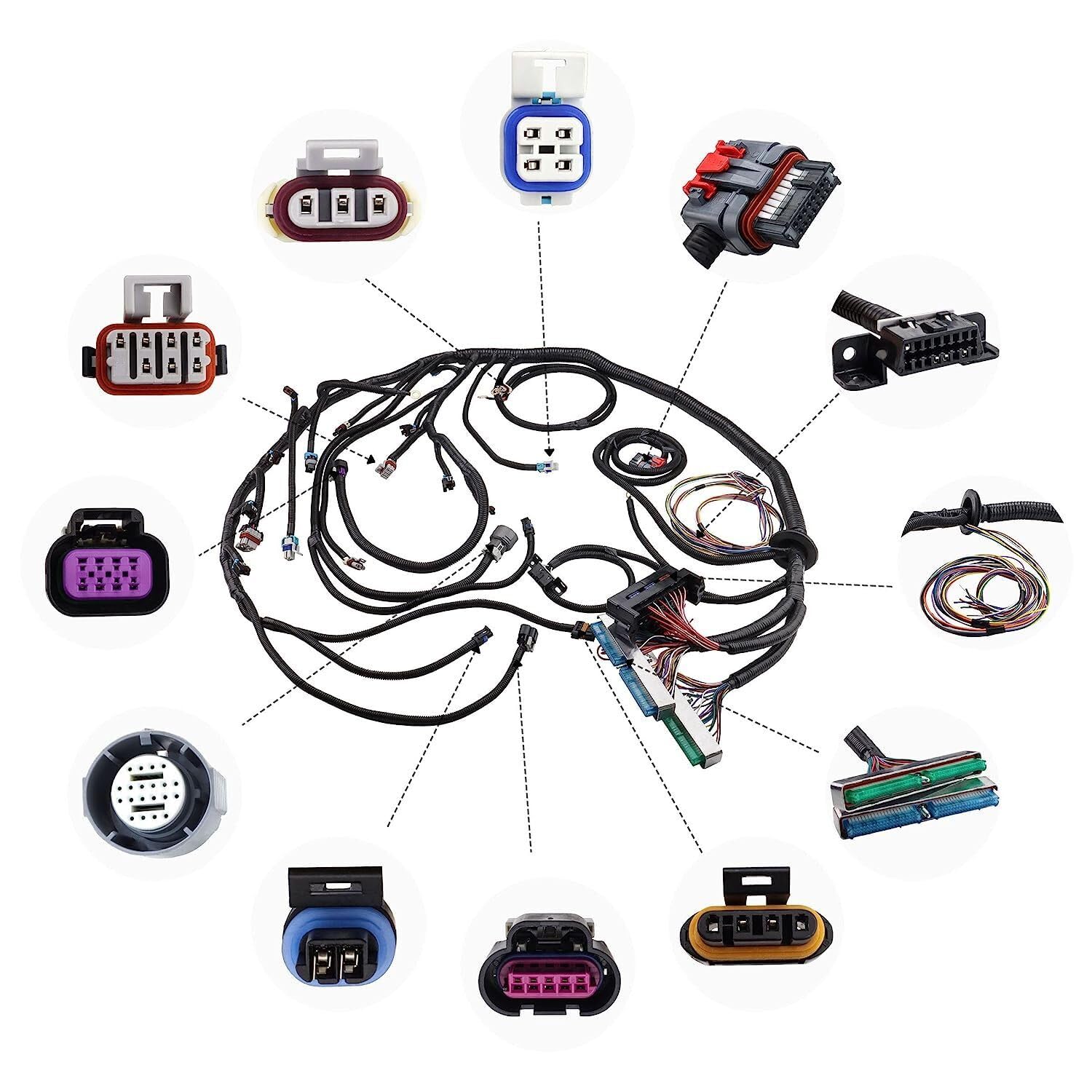 LS Swap Harness,Engine Wiring Harness Professional Standalone Wiring Harness with 4L60E Transmission Drive by Wire, Compatible with DBW LS3 Engines 4.8 5.3 6.0 2003 2004 2005 2006 2007