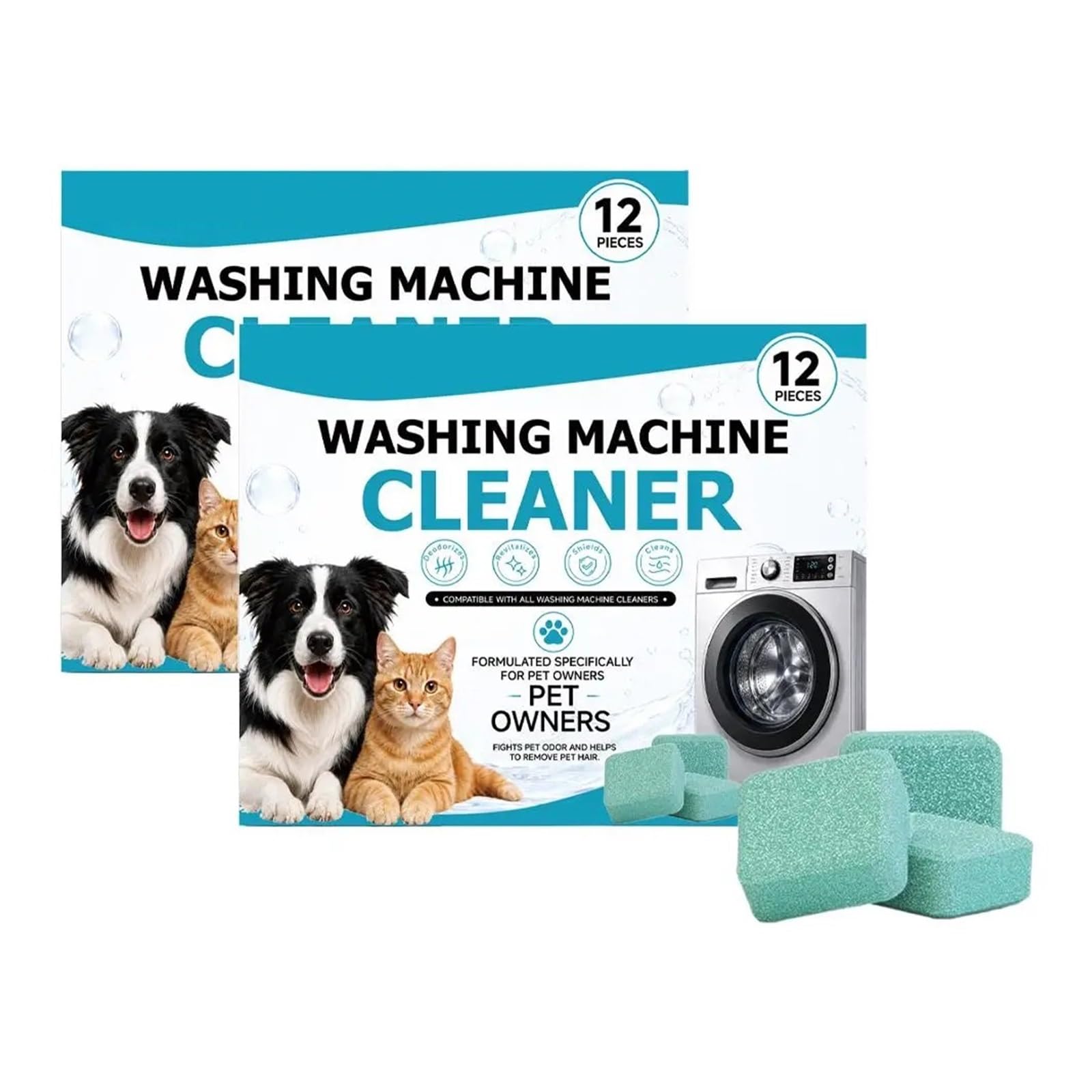 washing machine cleaner tablets Waschmaschinenreiniger-Tabletten gegen Tierhaargeruch(2pcs)
