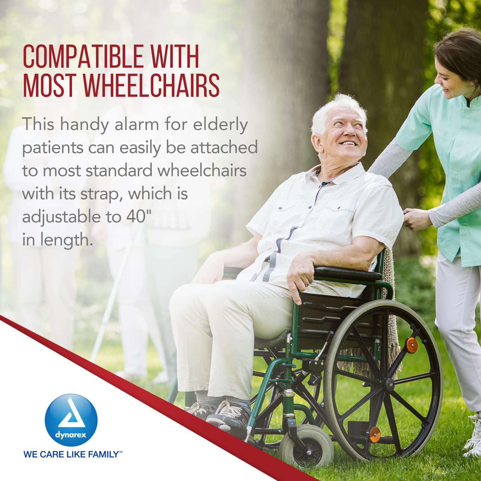 Dynarex Chair Alarm Seatbelts - Hook & Loop Wheelchair Belt for Monitoring - Chair Alarms and Fall Prevention for Elderly Patients - Compatible with Protech Monitor Devices