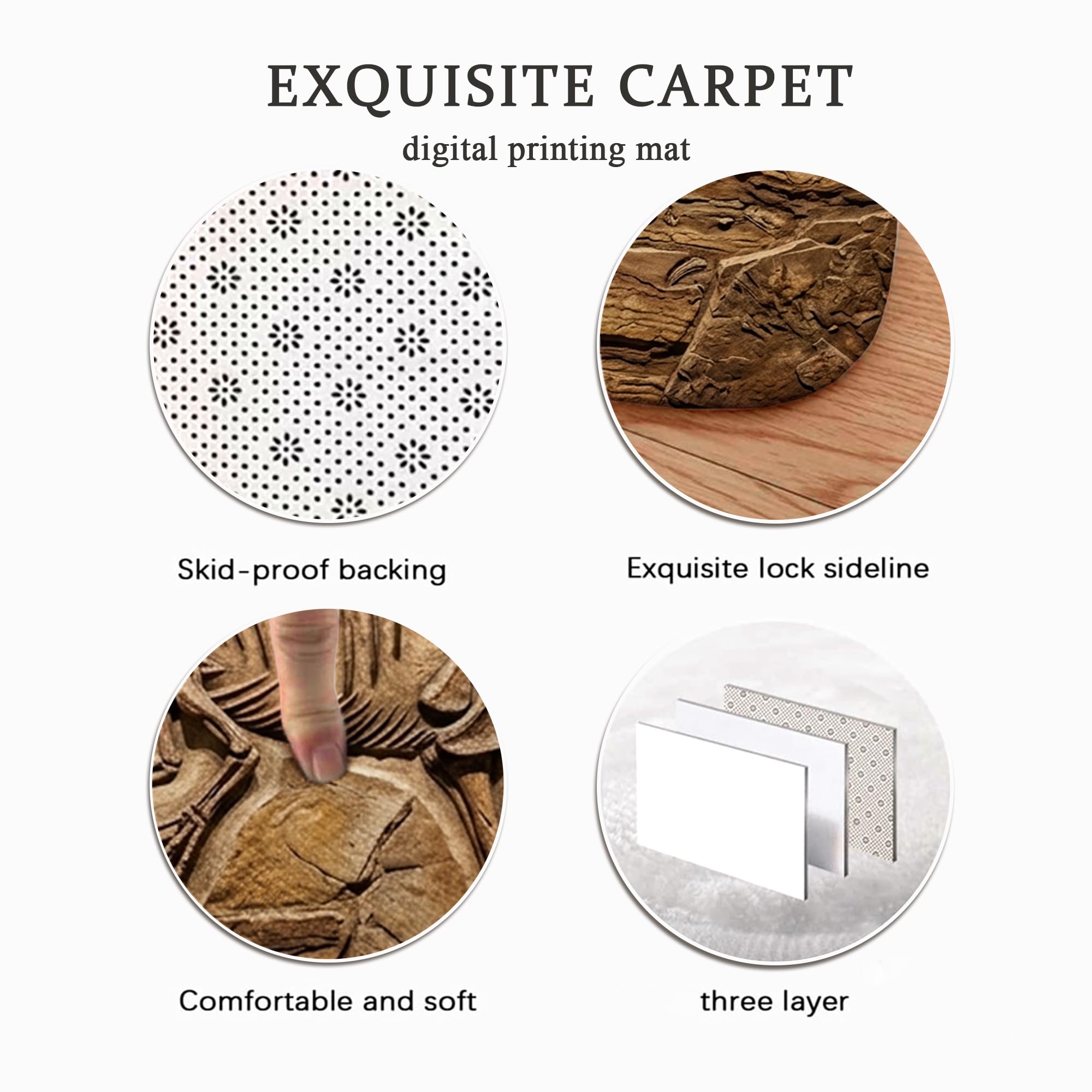 Alfombra de área de dinosaurio, esqueleto fósil rústico natural, ninguno marrón, esponja de pelo bajo, suave, rectangular, resistente a las manchas, para sala de estar, dormitorio, pasillo, escritorio