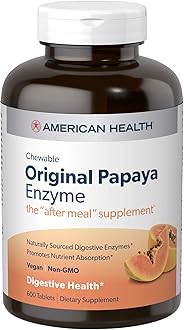 American Health Original Papaya Enzyme Chewable Tablets, 600 Count
