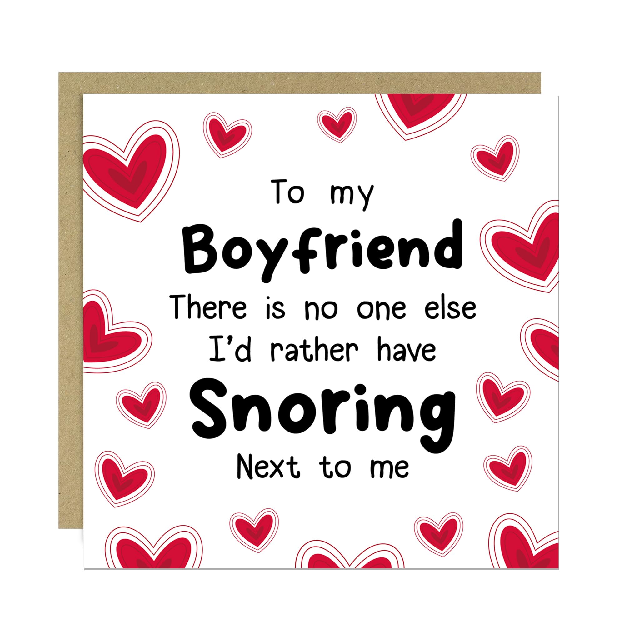 RED OCEAN Funny Boyfriend Valentine's Day Card, No One Else I'd Rather Have Snoring Next To Me, Valentines Card For Boyfriend, Valentine's Day Card For Him, Funny Cards For Him