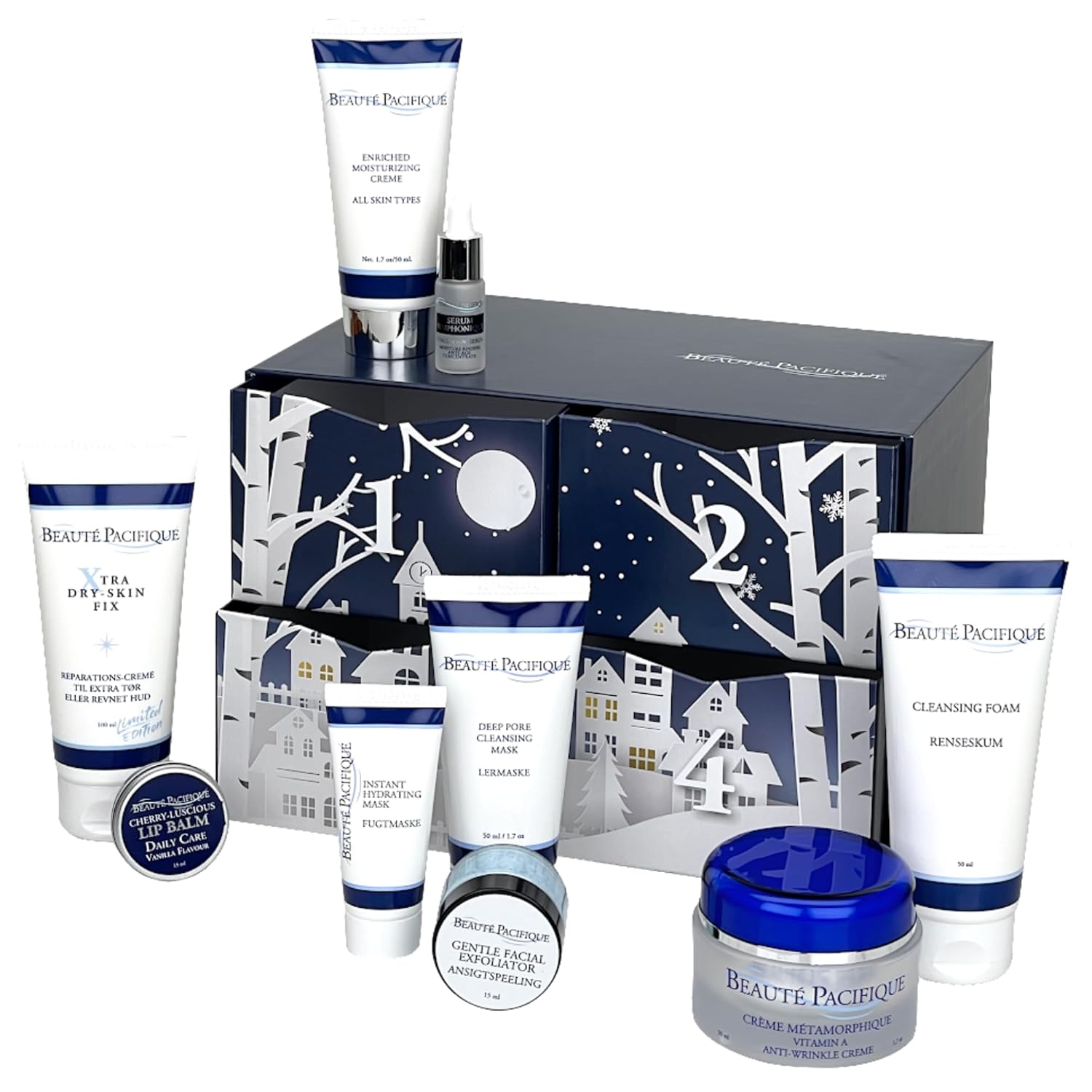 beauty pacifique advent calendar for women - skin care set for all skin types - ideal as advent calendar beauty gift set 9 moisturizing luxury products