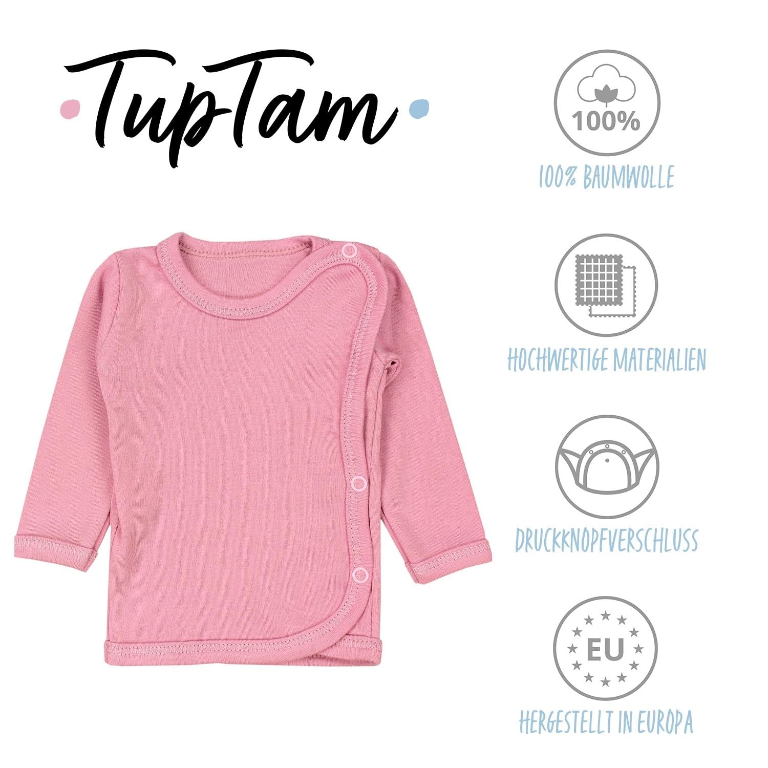 TupTam Camiseta Cruzada Manga Larga para Bebé Paquete de 5
