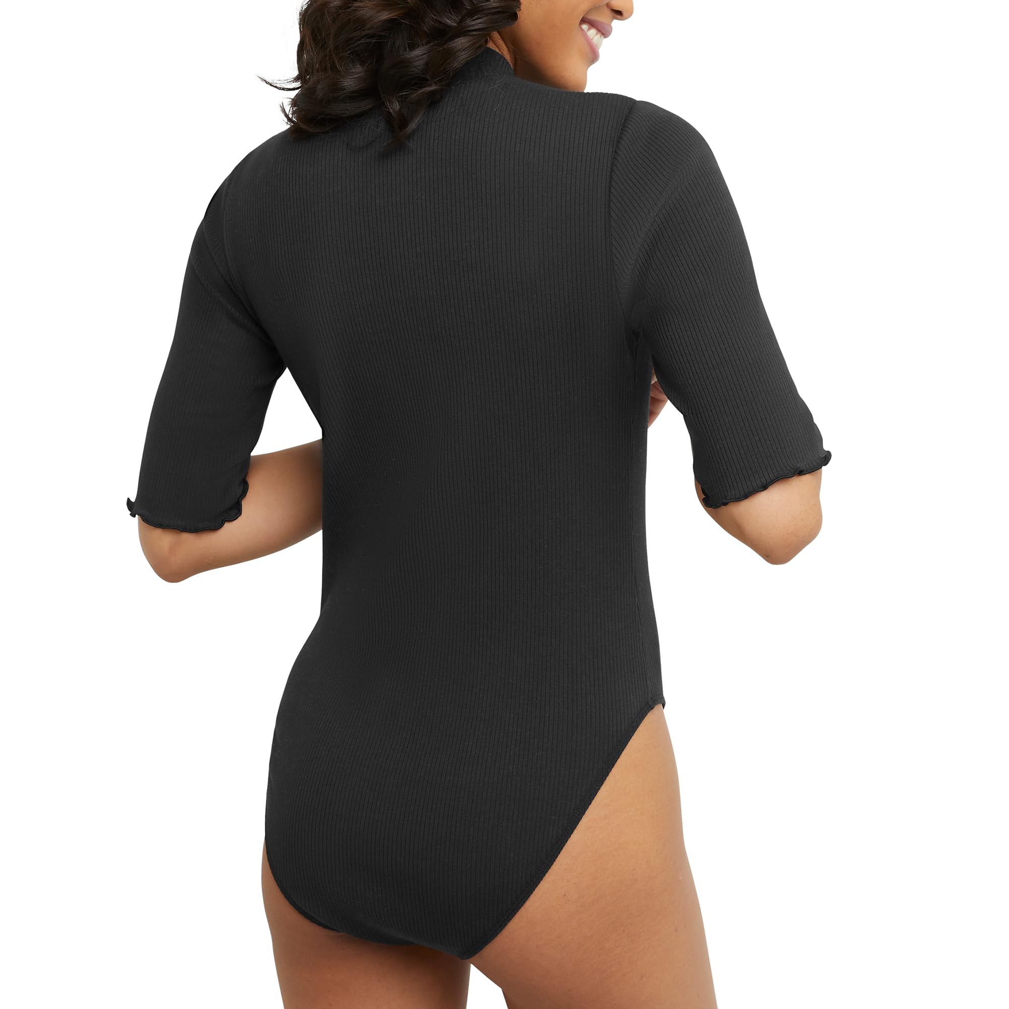 Hanes Originals Mockneck, Ribbed for Women, Cotton Blend Bodysuit Camiseta para Mujer