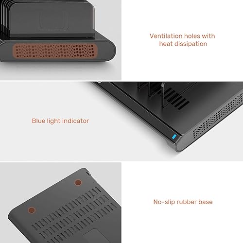 Miniatura 6 de Alxum Estación de carga USB de 60 W, 10 puertos, estación de carga múltiple, soporte organizador USB para iPad, iPhone Xs Max, X, 8 Plus, Samsung