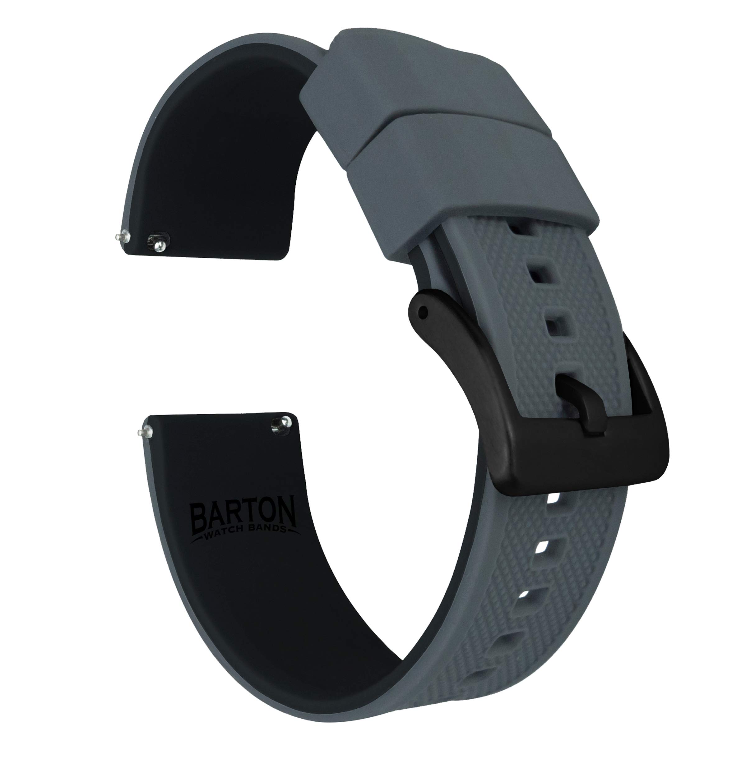 Barton Elite Silicone Watch Bands - Quick Release - Choose Color - 18mm, 19mm, 20mm, 21mm, 22mm, 23mm & 24mm Watch Straps (Stainless & Black Buckle Available) — view 34