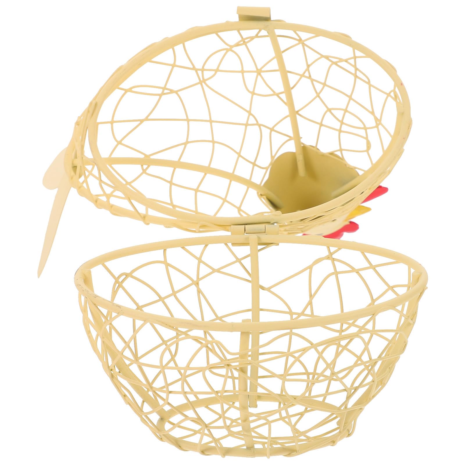 Cesta para huevos de hierro Beaupretty con acabado artesanal resistente para el hogar