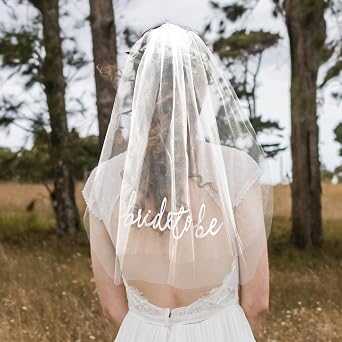Bride Veil for Bachelorette Party, Short White Bridal Veil Headwear Bridal Shower Accessories Gifts for Bride Engagement Supplies Wedding Favors BachParty Decorations