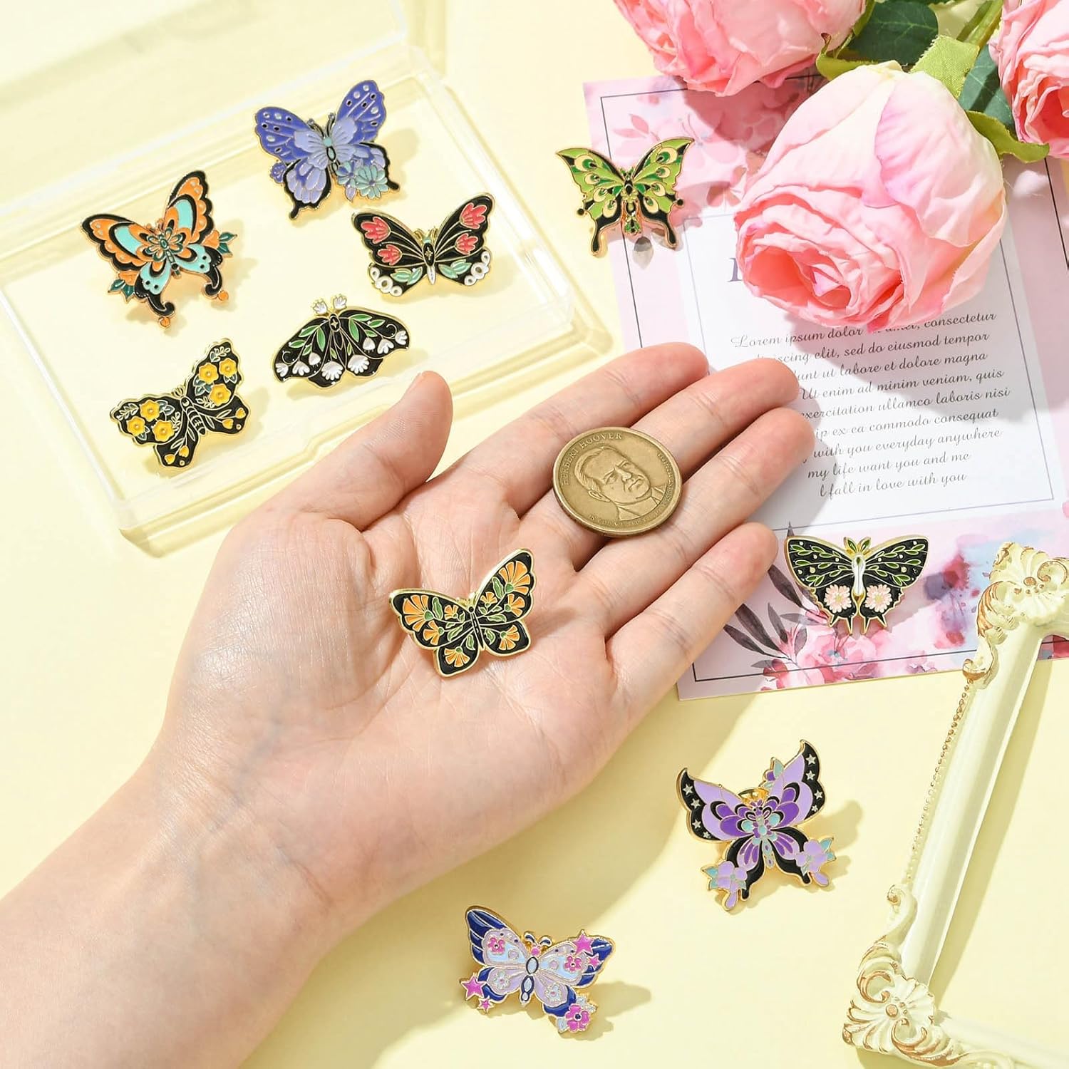 10 pcs 10 Styles Lovely Butterfly Theme Alloy Enamel Brooches Pins Spring Insect Animal Lapel Pins for DIY Jewelry Clothes Backpack Hats Jackets Badge Craft - Image 4