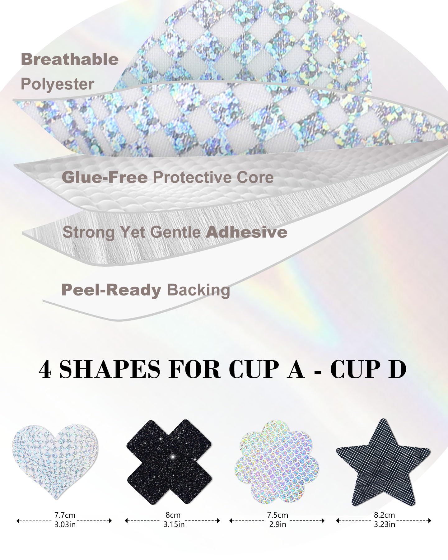 RIFAUM Rave Nipple Pasties Lingerie Accessories for Women Bra Boob Stickers Multicolored Nipple Covers