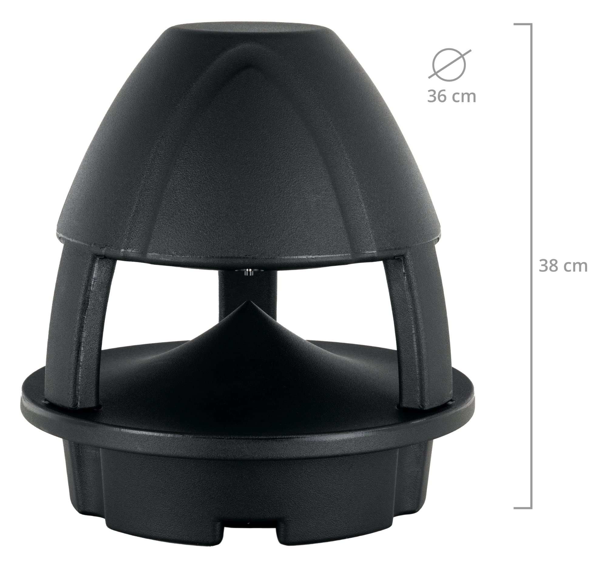 McGrey WPL-660BK BT 360° Outdoor-Lautsprecher - Aktiver 2-Wege Garten-Lautsprecher - Bluetooth®-Reichweite: ca. 10 Meter - 360° Schallverteilung - Wasser- und UV-resistent (IP56) - Schwarz