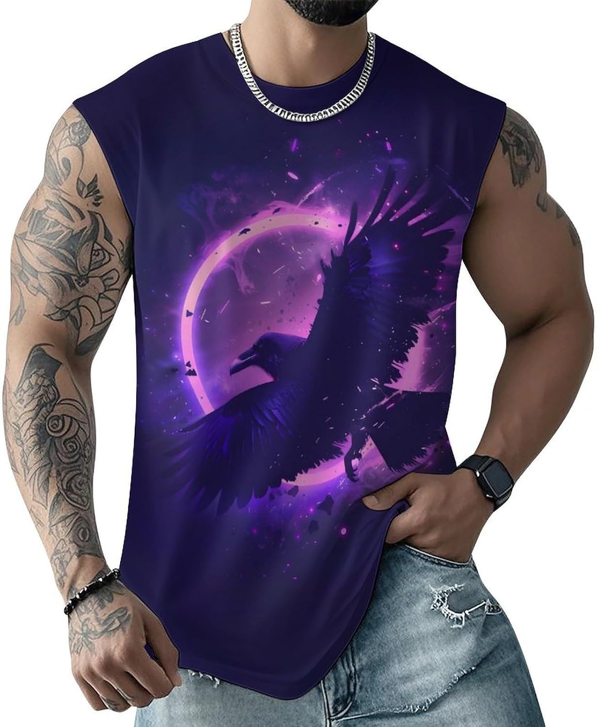 Mens Sleeveless Tank Tops Summer T-Shirt Quick Dry Workout Vacation Tees