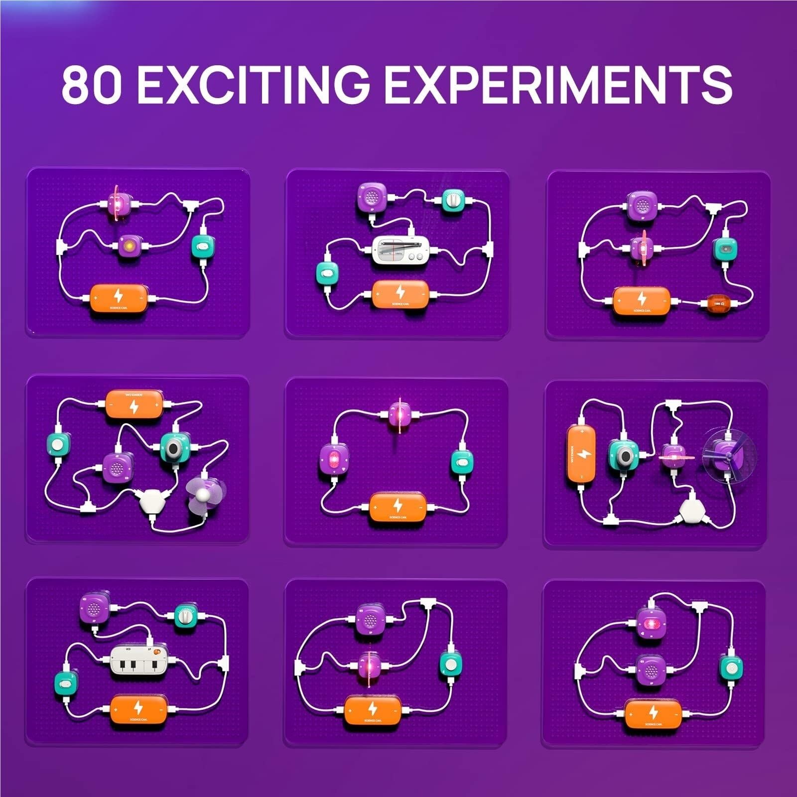 Esperimenti Elettricità Kit Elettronico for Principianti con Circuito Science Can Circuits con 80 Esperimenti Giocattolo Esperimento di Apprendimento