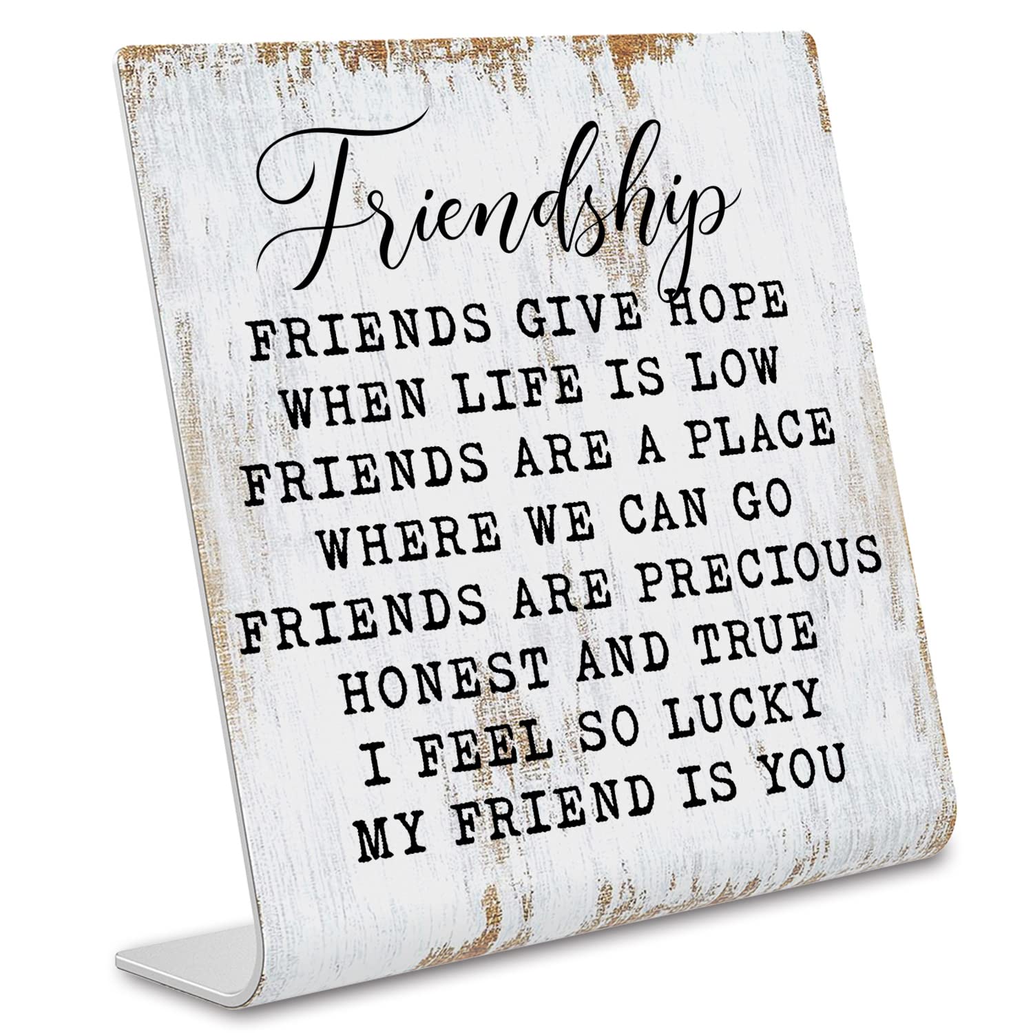 Friendship Signs for Women Friends, Friend Birthday Gift Ideas Office Gifts for Friends Sisters Coworkers Decorations On Shelf Table Desk for Living Room Bedroom Home Office dksg11