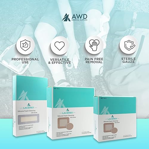 Miniatura 2 de Apósito de espuma de silicona para heridas de alto exudado (regular 4 x 4 pulgadas)