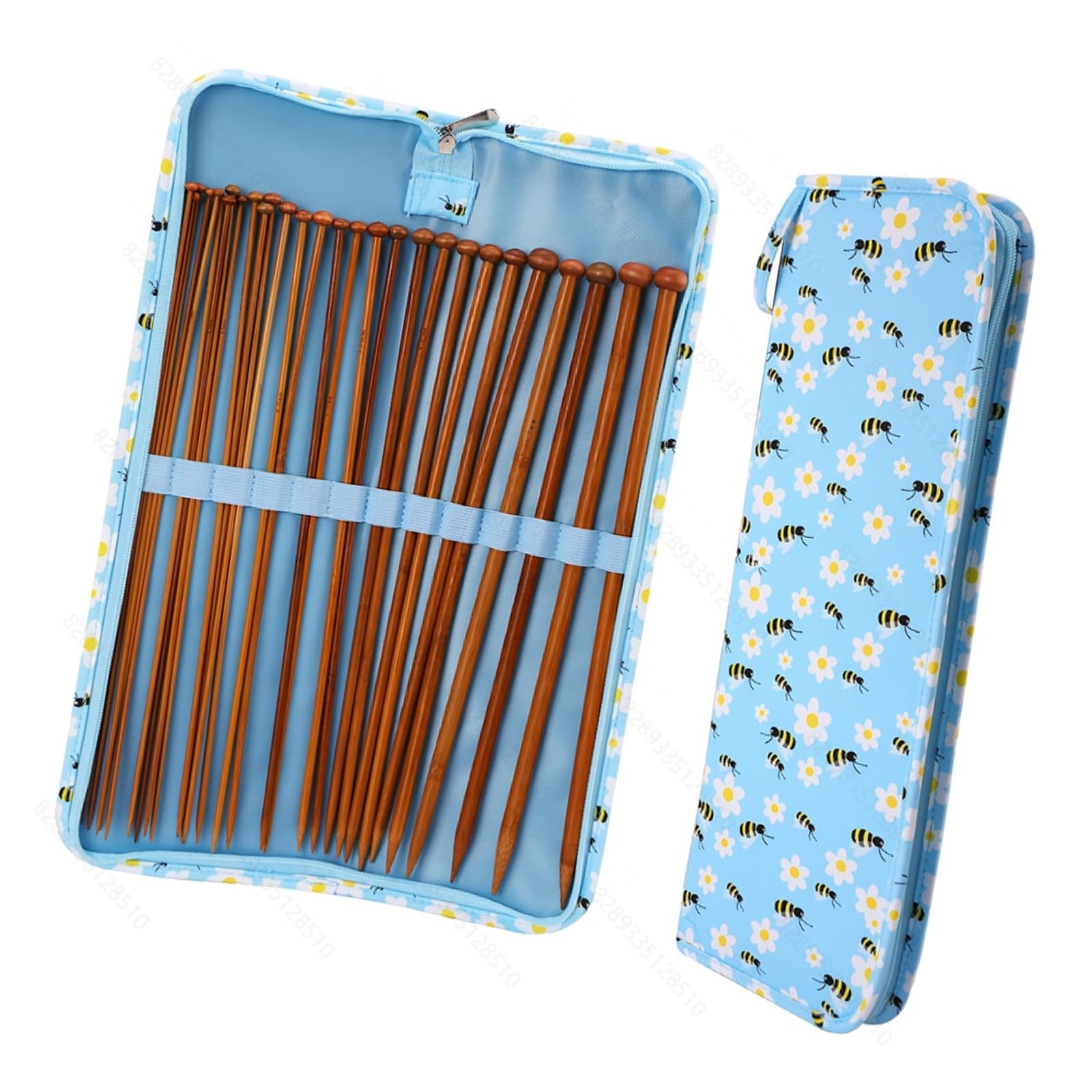 Jazuaiao Carbonized Single Ended Knitting Needle 25cm with Portable Knitting Case for Crafting Ergonomic Needle