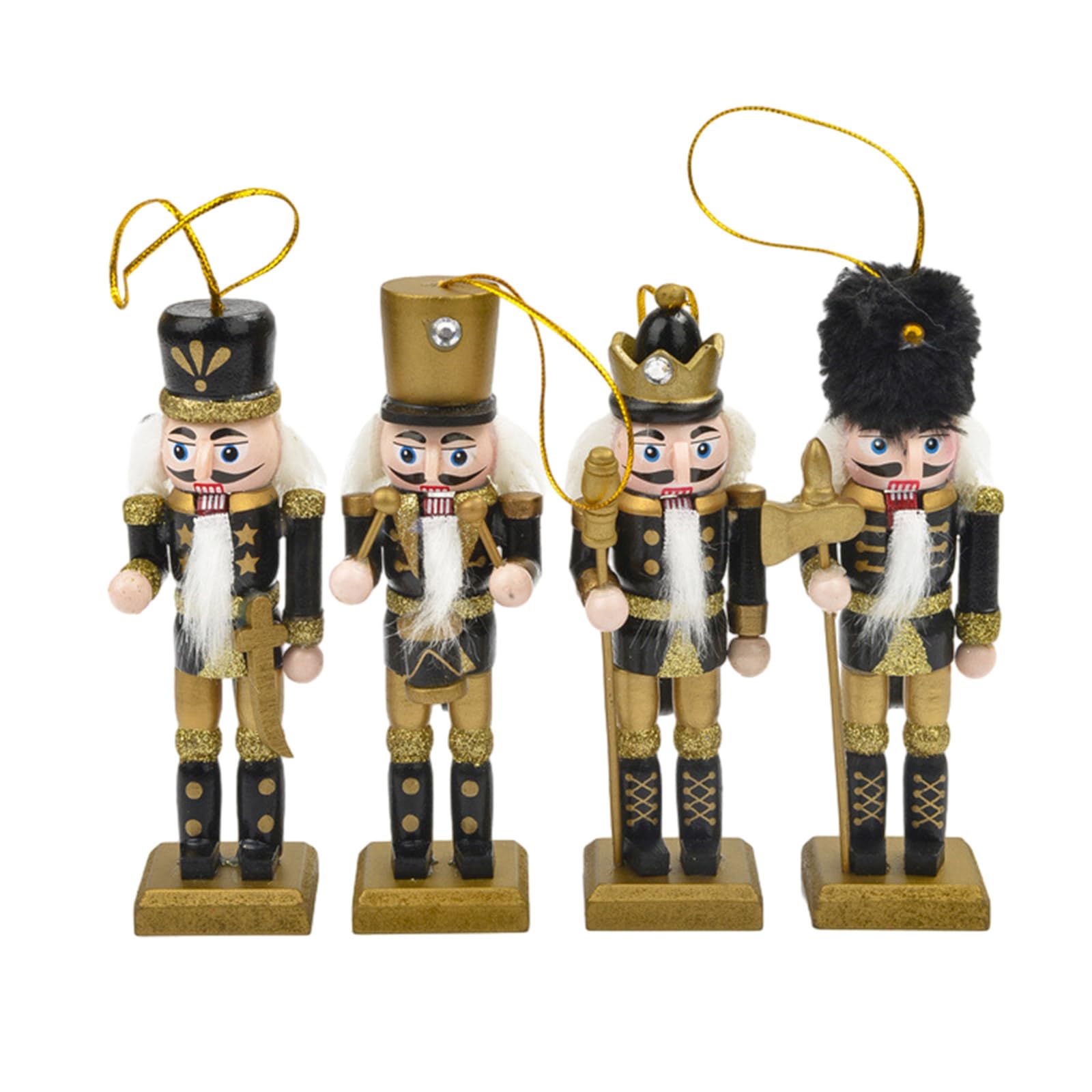 Amazon | 4 個クリスマスくるみ割り人形の装飾品木製くるみ割り人形