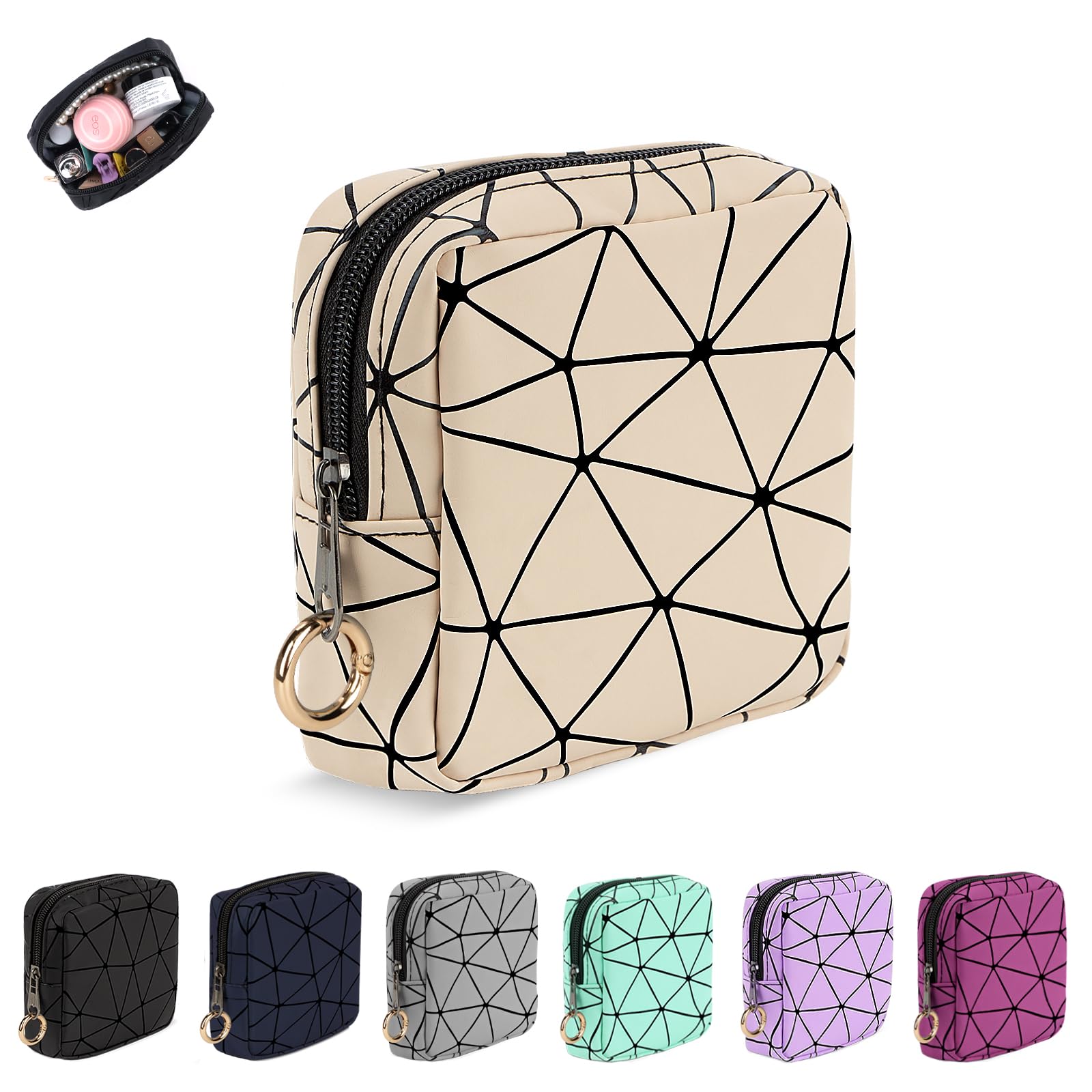 Amazon.com: Playexen 4.5 inch Mini Makeup Bag, Small Cosmetics Bag for ...