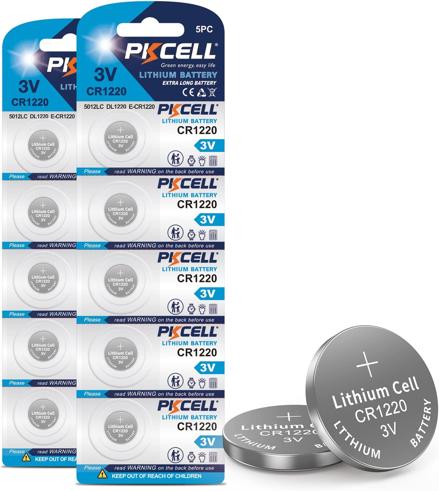 CR1220 3V Lithium Battery ECR1220 DL1220 5012LC 1220 3V Lithium Coin