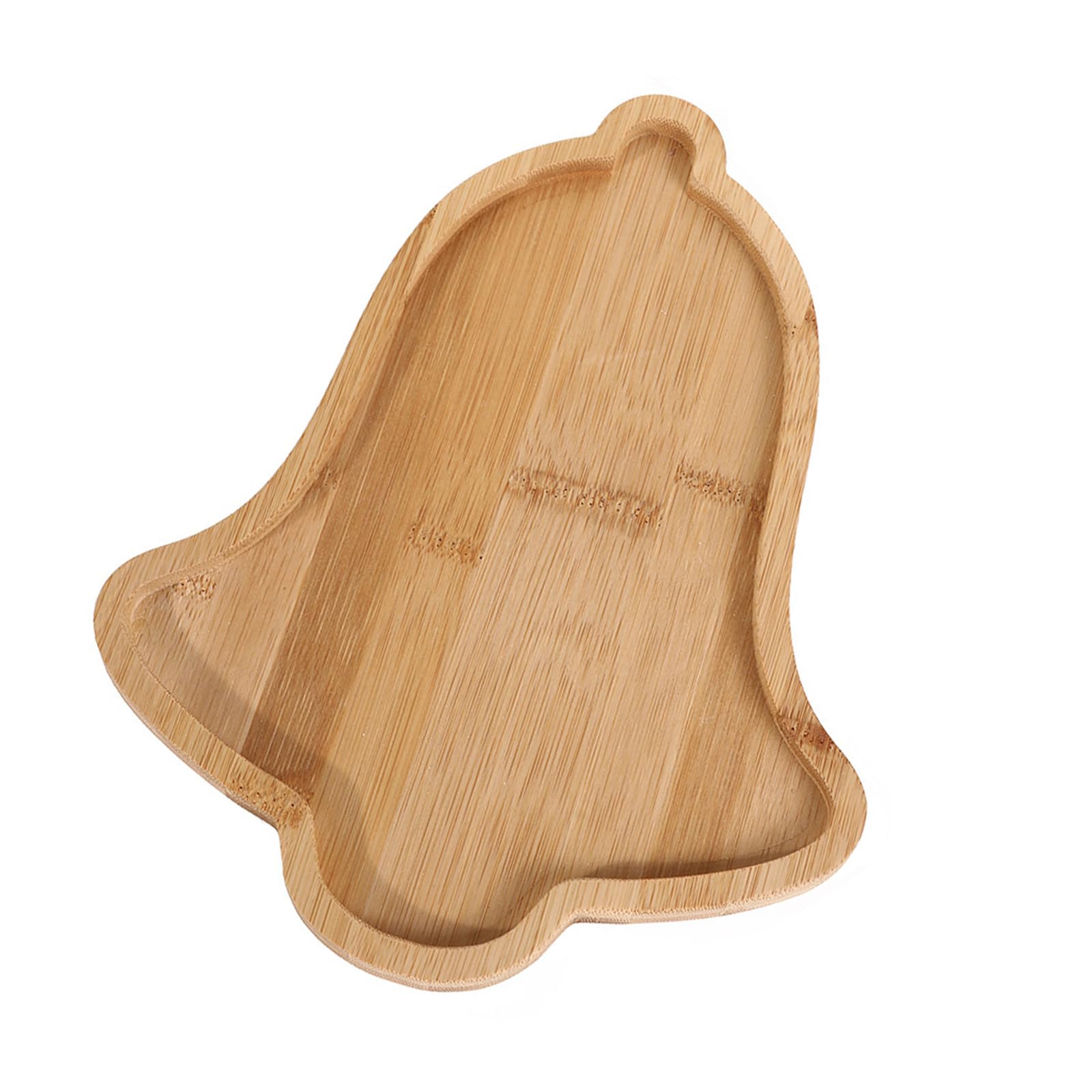 NEWFT Elegant Christmas Tree Serving Delicate Wood Christmas Bells Food Plate Accessory for Seasonal Celebration