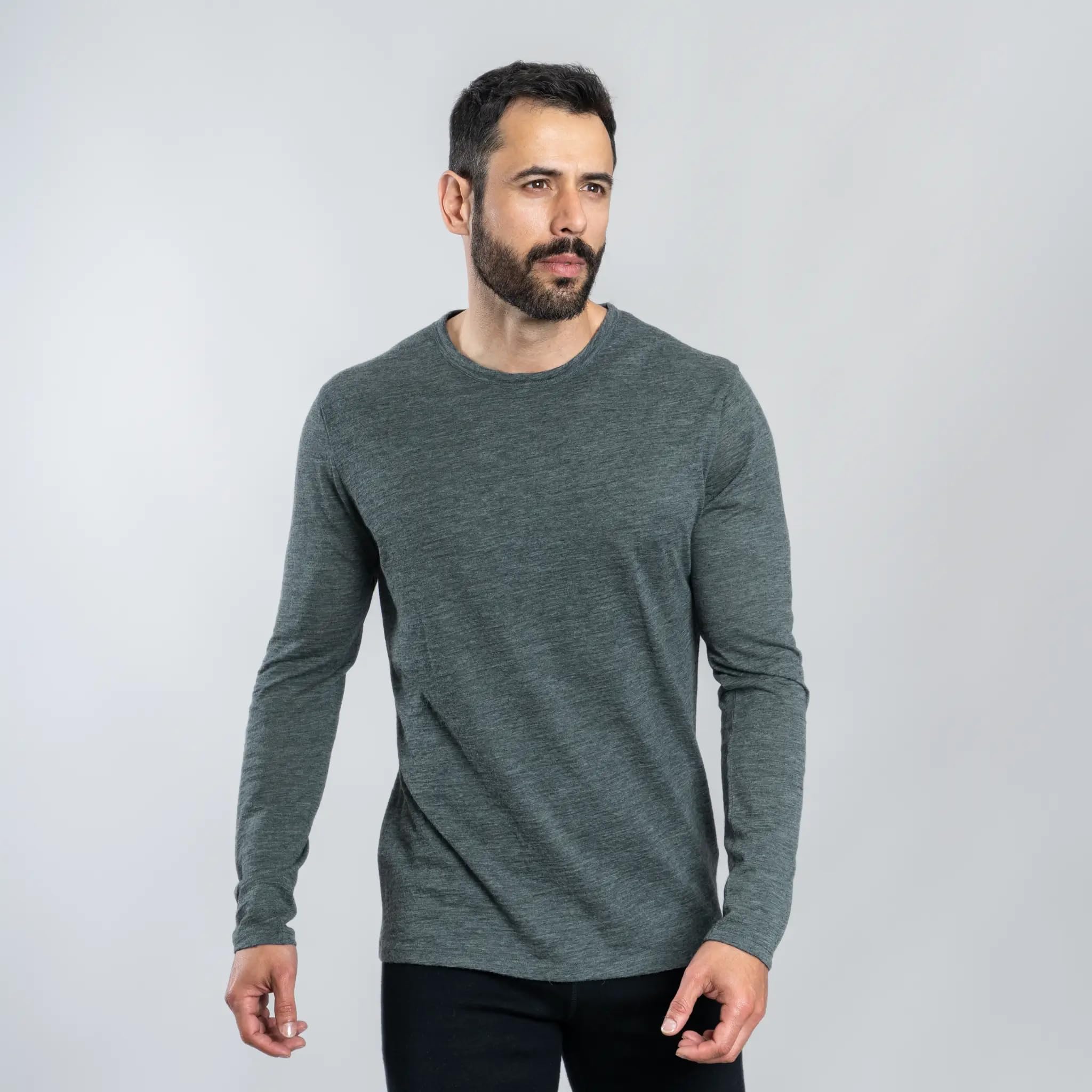Arms of Andes Men's Alpaca Wool Long Sleeve Base Layer: 160 Ultralight