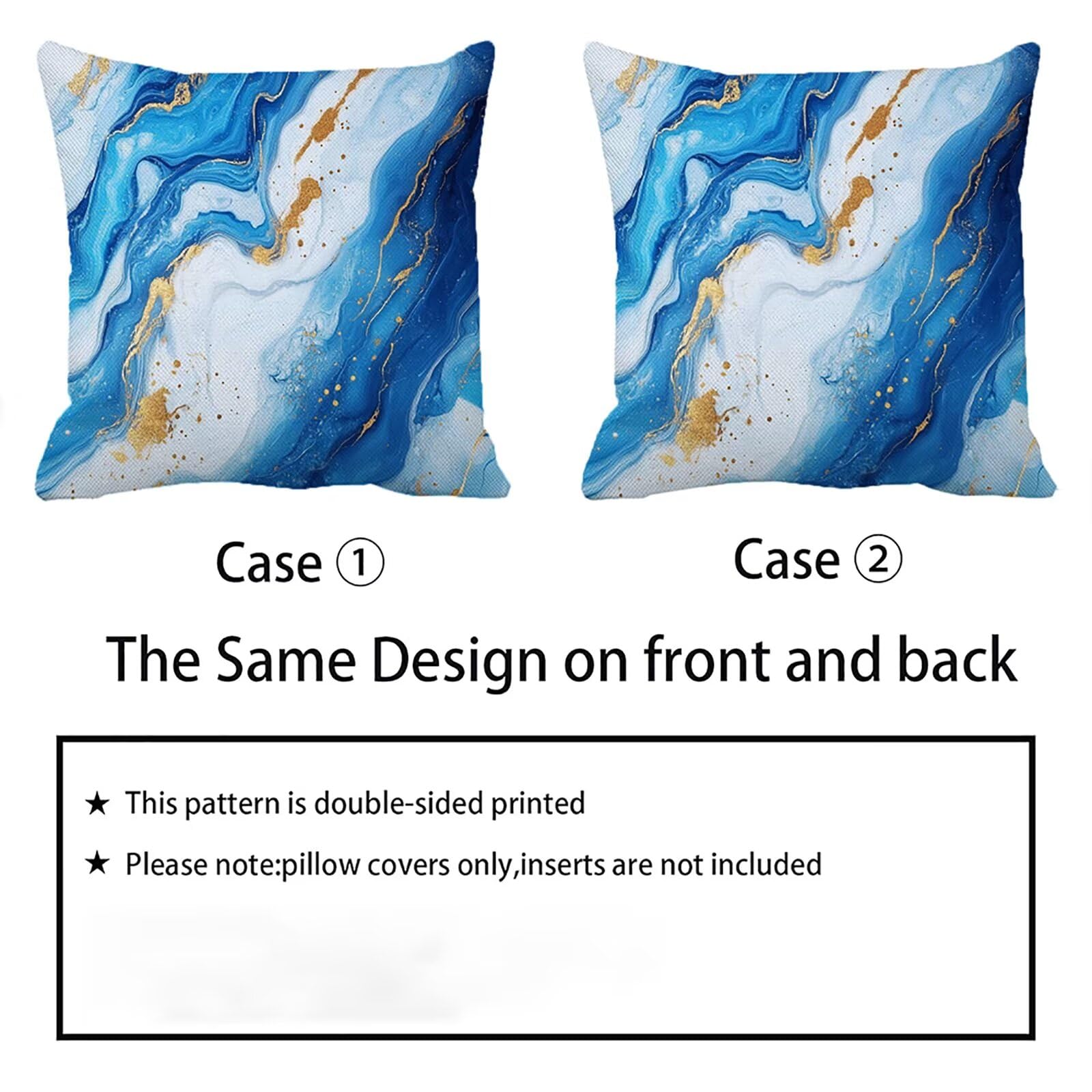 Federe Cuscini Divano 65x65 cm Blu Cuscino Divano Velluto Decorativo Set da 2, con Cerniera Oro Cuscini da Esterno Impermeabili Federa Cuscino Quadrato per Divani Camera de Letto Soggiorno Auto dj-577