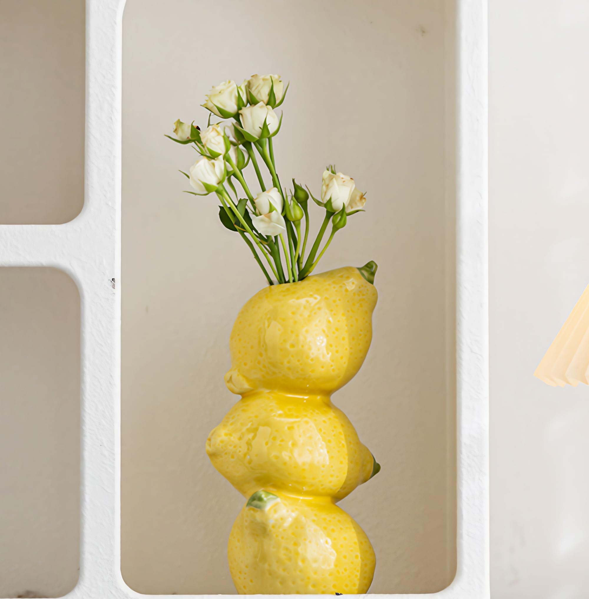 Amazon.com: Stacked Lemon Ceramic Bud Vase Table Centerpieces for