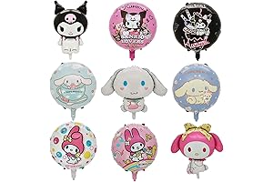 9-Piece Anime Cute Balloon Set: Kawaii Aluminum Film Balloons