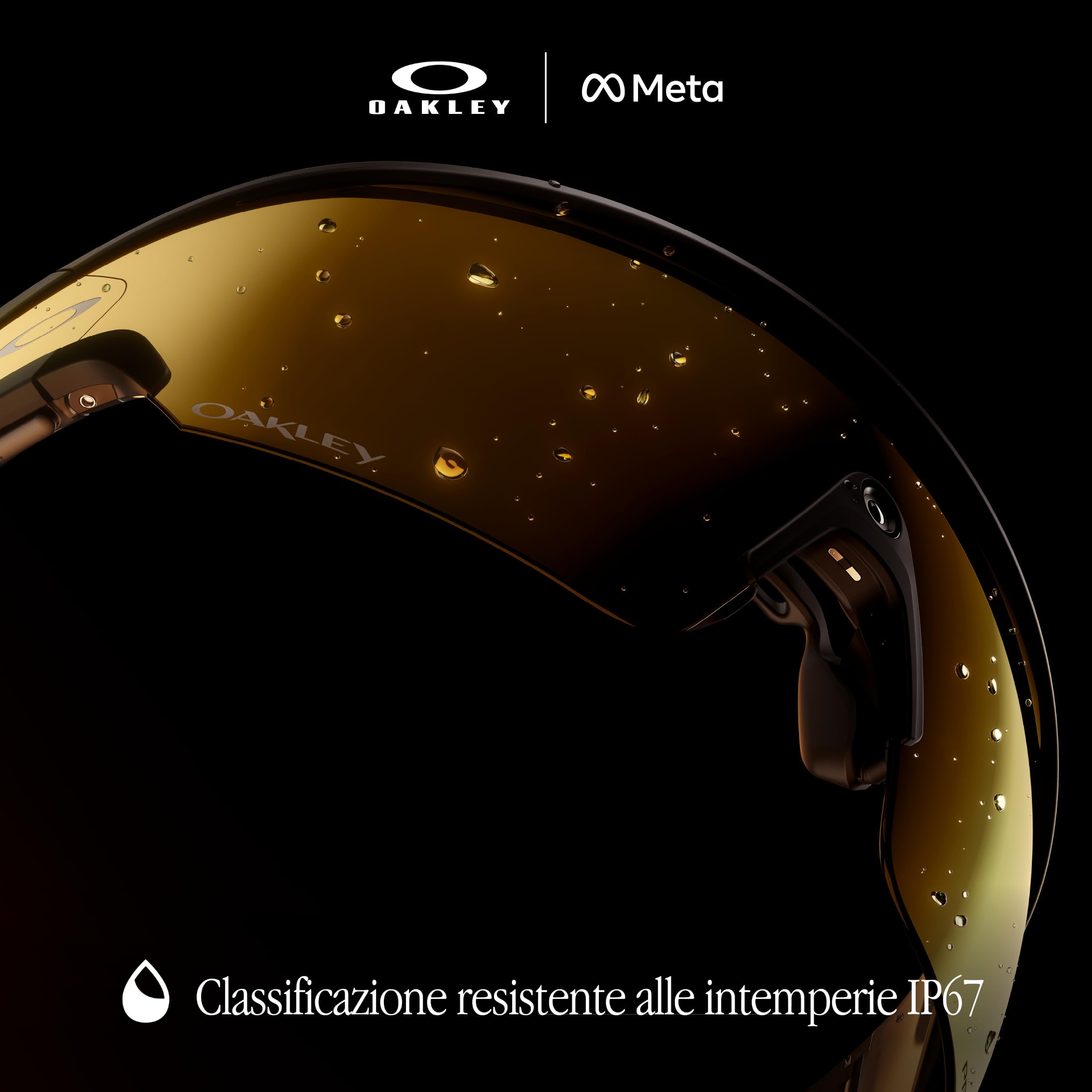 Oakley Meta Vanguard Occhiali AI per Uomo, Donna — Occhiali Sportivi Performance — Fotocamera 12 MP, 3K Ultra HD, Garmin, IP67 Impermeabile — Montatura Nera, Lente Prizm 24k