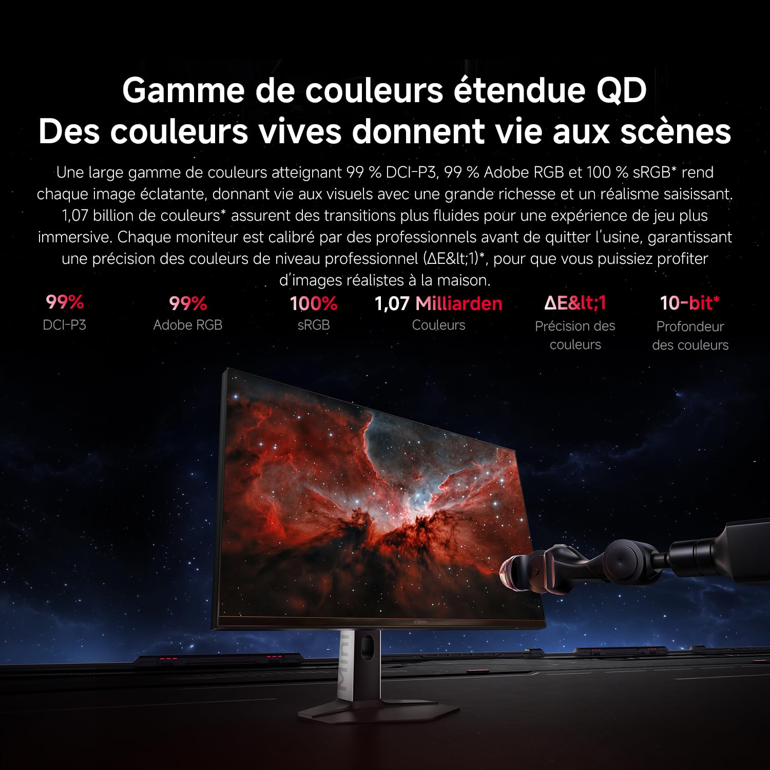 XIAOMI 2K Mini-LED Écran PC Gaming 27 Pouces,180Hz,1152 Zones, P27QDA-RGPGL
