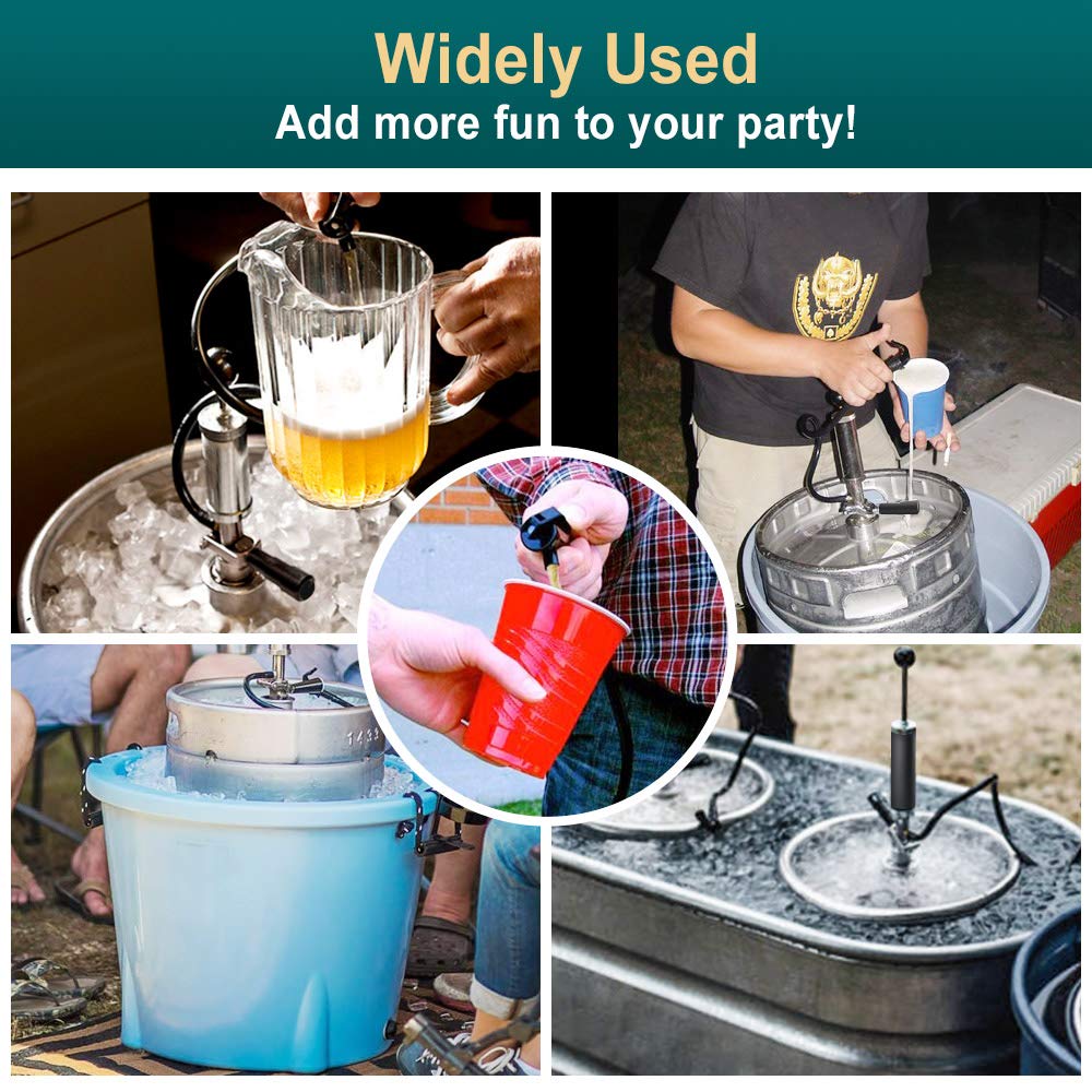 FERRODAY 4" Beer Keg Pump Heavy Duty Complete DSystem Keg Pump US Beer Keg Pump for Sankey Keg