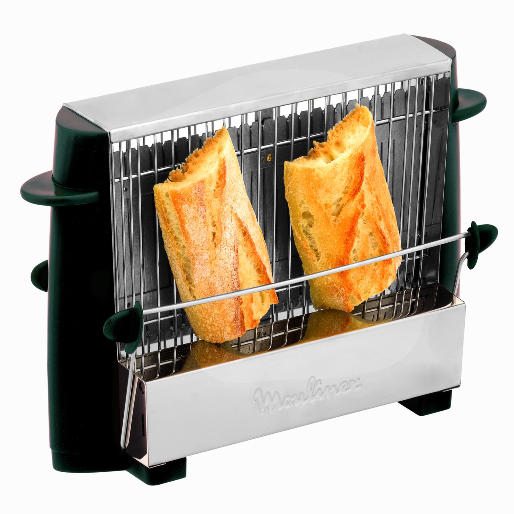 Grille-Pain Moulinex Vintage - 4 Tranches - Inox/Noir - 760W - Design Compact