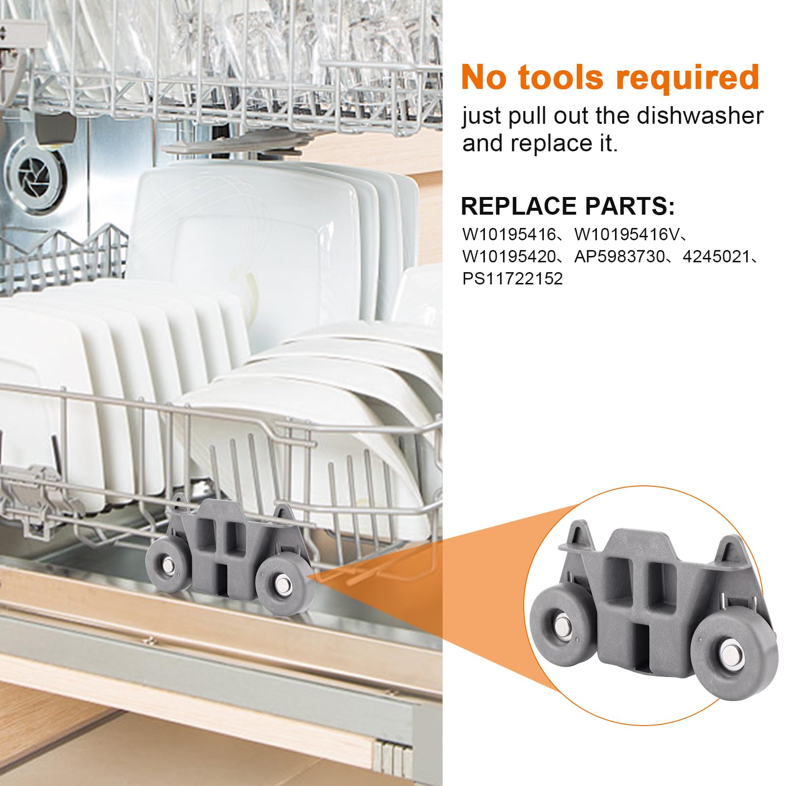 RUOTA CESTELLO INFERIORE LAVASTOVIGLIE WHIRLPOOL ORIGINALE 482000004538 - Foto 12