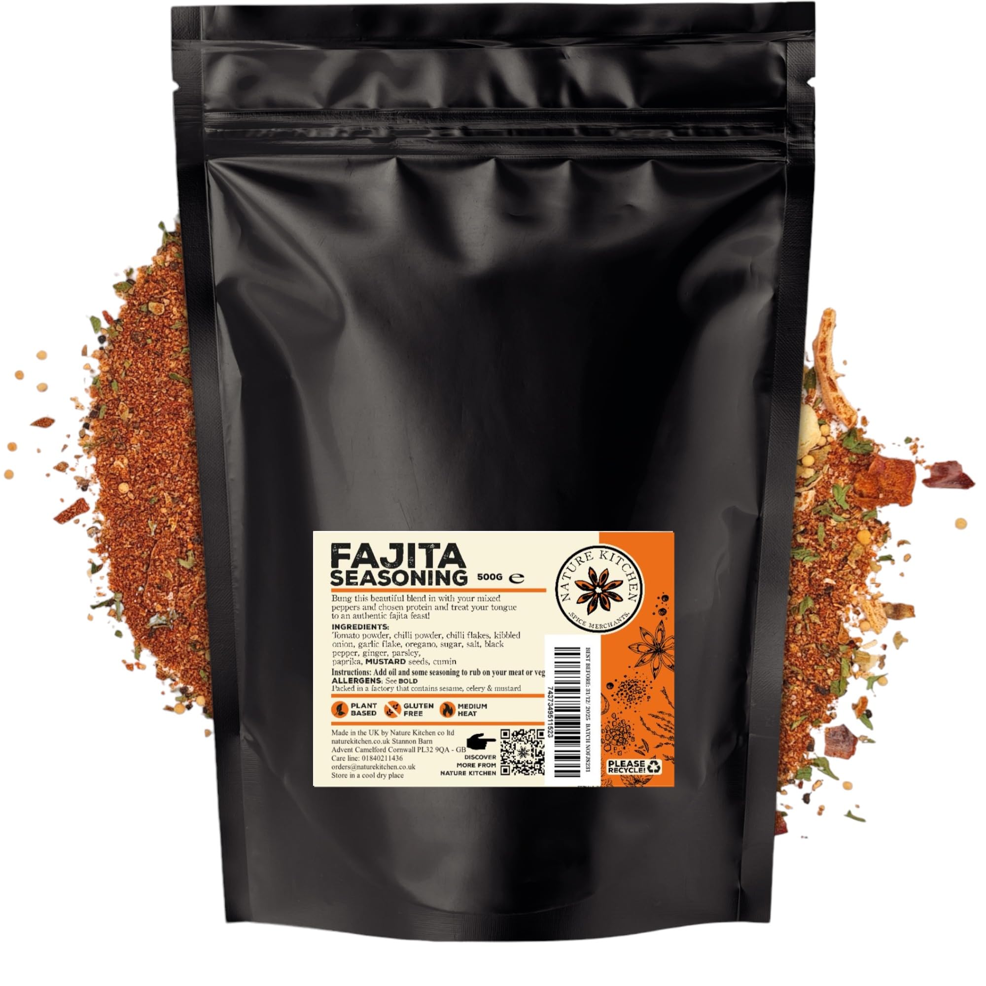 Nature Kitchen Shawarma Seasoning 500g Mild, Premium Middle Eastern Spice Blend, Gluten Free, Vegan Seasoning for Kebabs, Chicken, Wraps, Marinades and Everyday Cooking — view 65