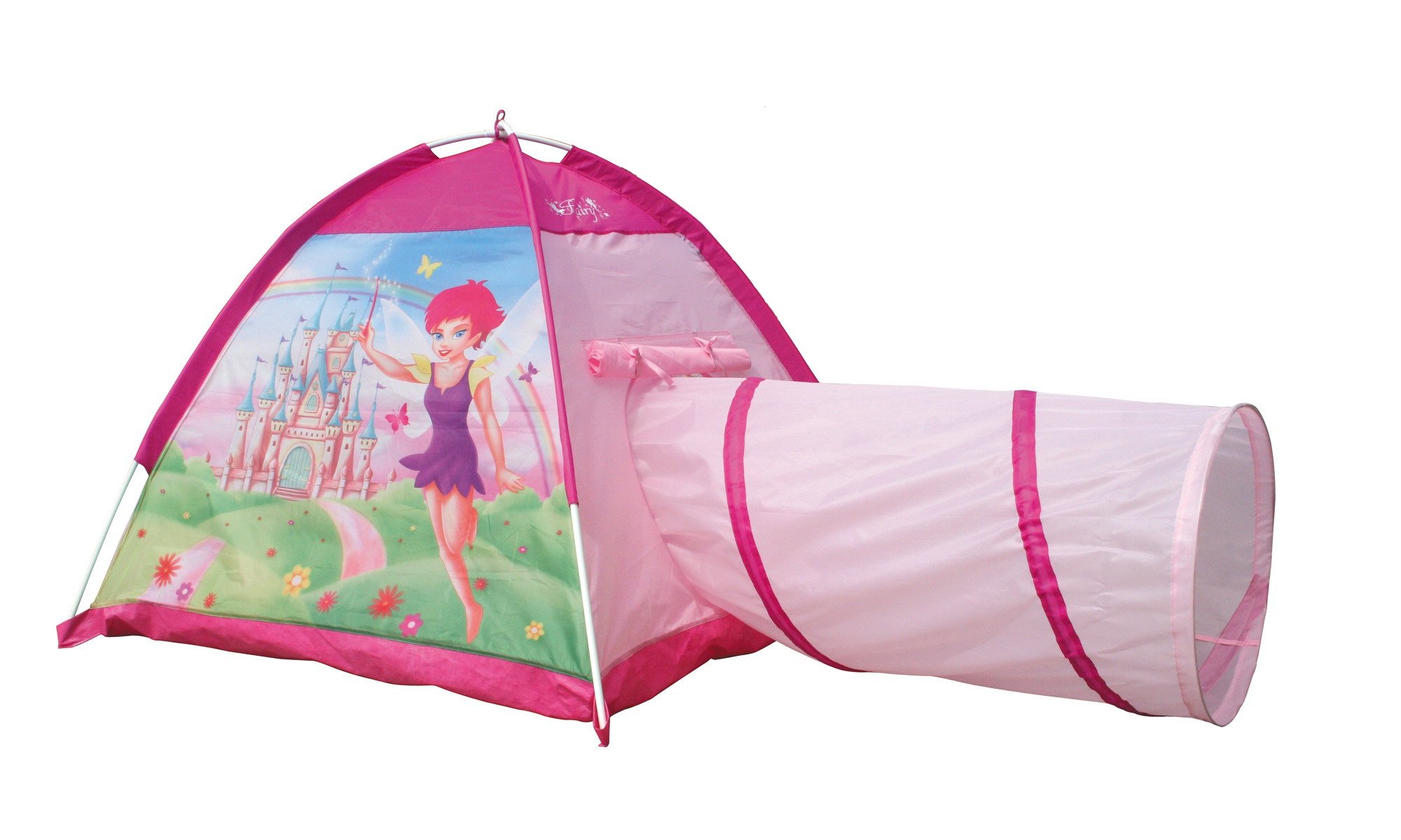 POCO DIVO Fairy Dome Tent Play Tunnel 2pc Princess Play House Girls Pink Castle