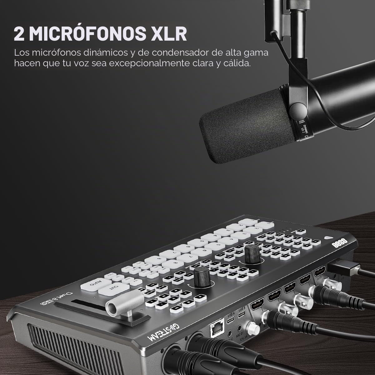 Osee GoStream Duet 8 ISO 4xHDMI+4xSDI Switcher, Mezclador en Directo | 4×HDMI&4×3G-SDI entradas, grabación ISO 8 canales, MultiView, Chroma-Key, PiP, mezclador audio, NDI/SRT/RTMP