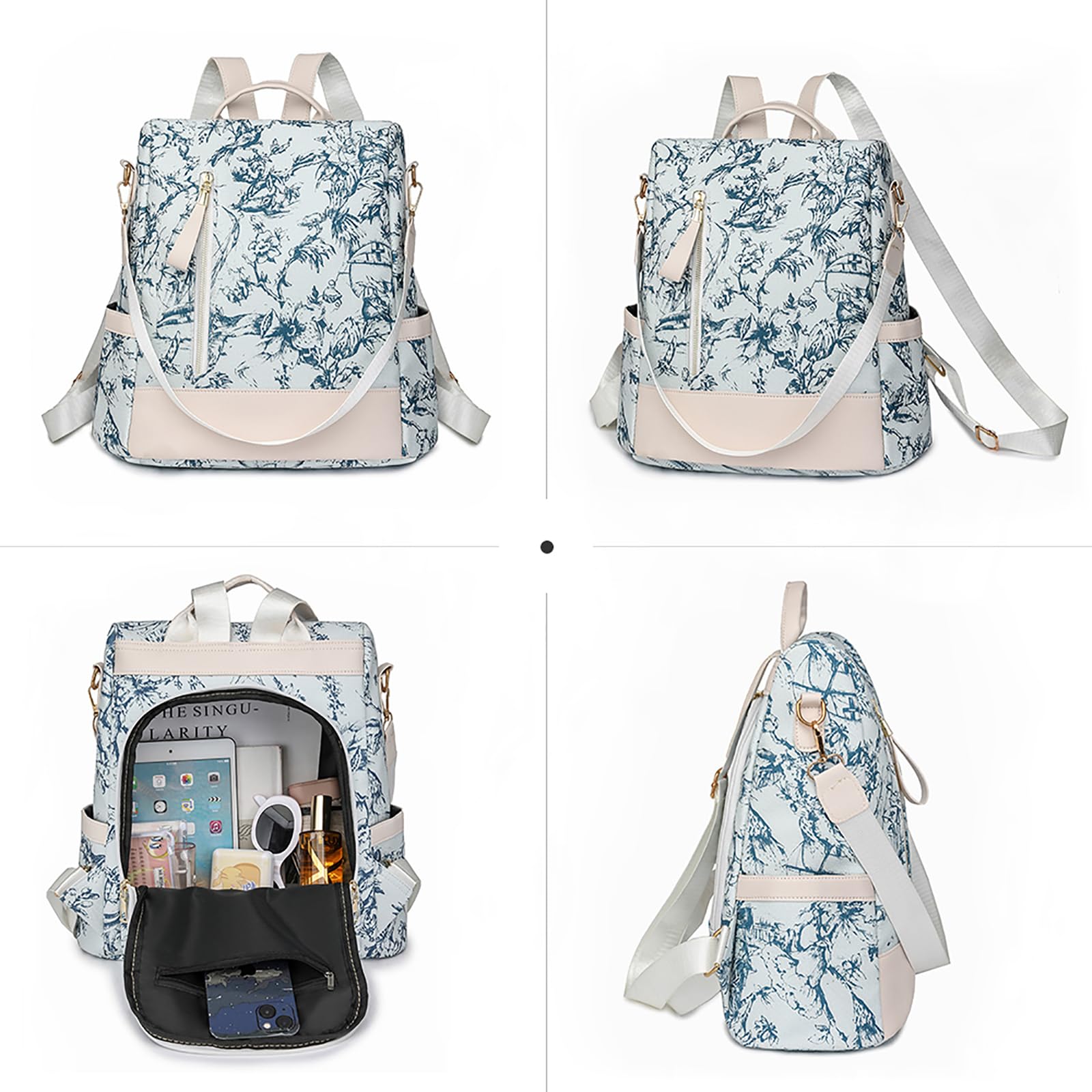 Ray-Velocity Zaino Antifurto Donna, Borse Zainetto Donna Impermeabile, Borsa a Tracolla Moda per Uscire, Lavoro, Viaggio, Scuola, Università