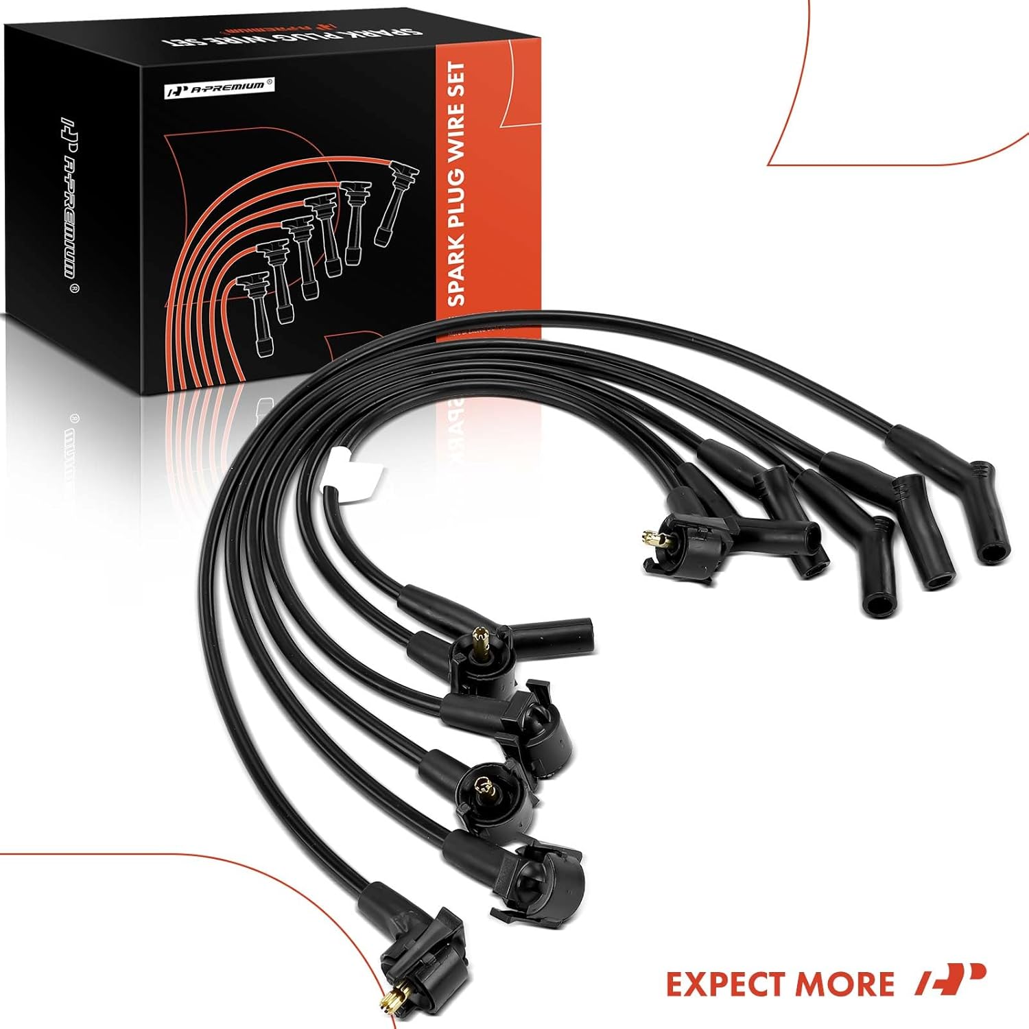 A-Premium 8MM Spark Plug Wires Compatible with Ford Taurus 1996-2000 3.0L, Replace# F3PZ12259AFFV