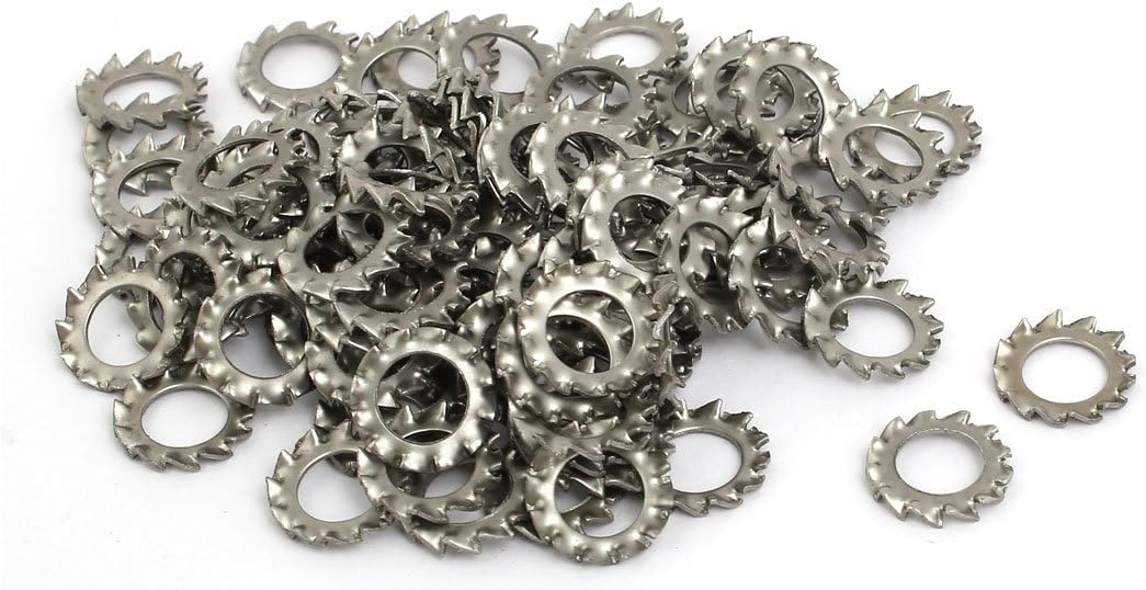 6mm Inner Quality Parts Dia 304 Stainless Steel External Serrated Lock Washer Gray 100pcs Model:11as291qo244