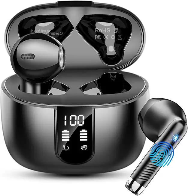 Drsaec Bluetooth 5.4 Kopfhörer, In Ear Kopfhörer Kabellos Bluetooth 2025 Neu 56 Std Kabellose Kopfhörer mit 6D Tiefer Bass, 4 ENC Mic, Noise Cancelling Ear Buds, USB-C, IP7 Wasserdicht Sport Ohrhörer