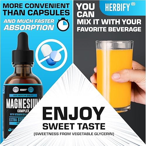 Miniatura 5 de Gotas de complejo de magnesio Citrato líquido de glicinato de magnesio L-treonato complejo con vitamina D Vitamina B6 Vitamina C Suplemento de