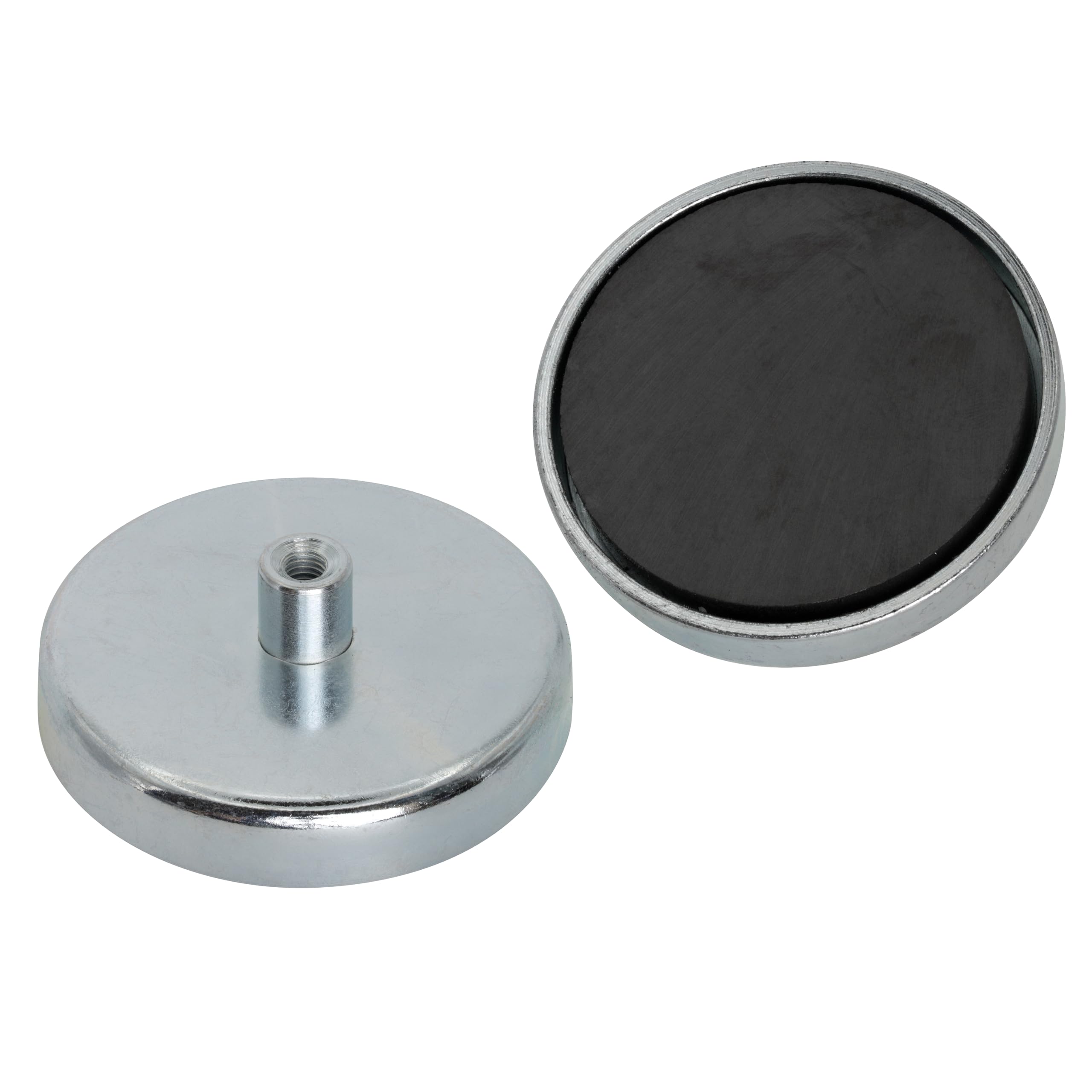 Ferrite Pot Magnet with M5 Internal Thread for Arts, Crafts, Model Making, DIY, Hobbies and Holding - 57mm dia x 10mm thick - 29.7kg Pull