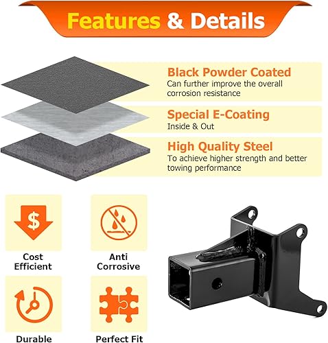 Miniatura 2 de WeiSen Enganche receptor trasero UTV de 2 pulgadas compatible con Can-Am Outlander y Renegade 1000 850 800 650 570 500 450 MAX XMR 2012-2025