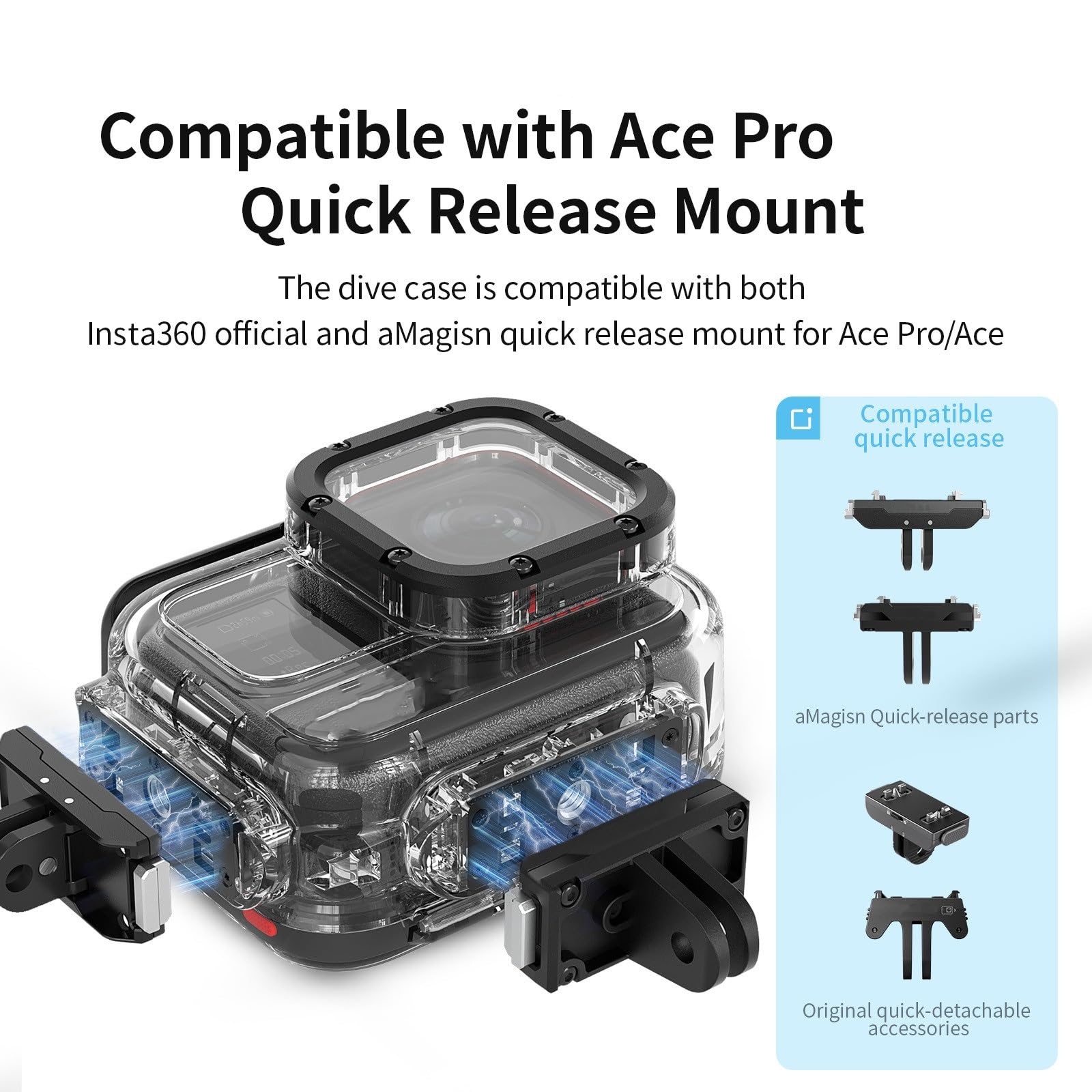 Diving Shell Housing Case for Insta360 ACE/ACE Pro, Waterproof Case Underwater Protective Shell Case