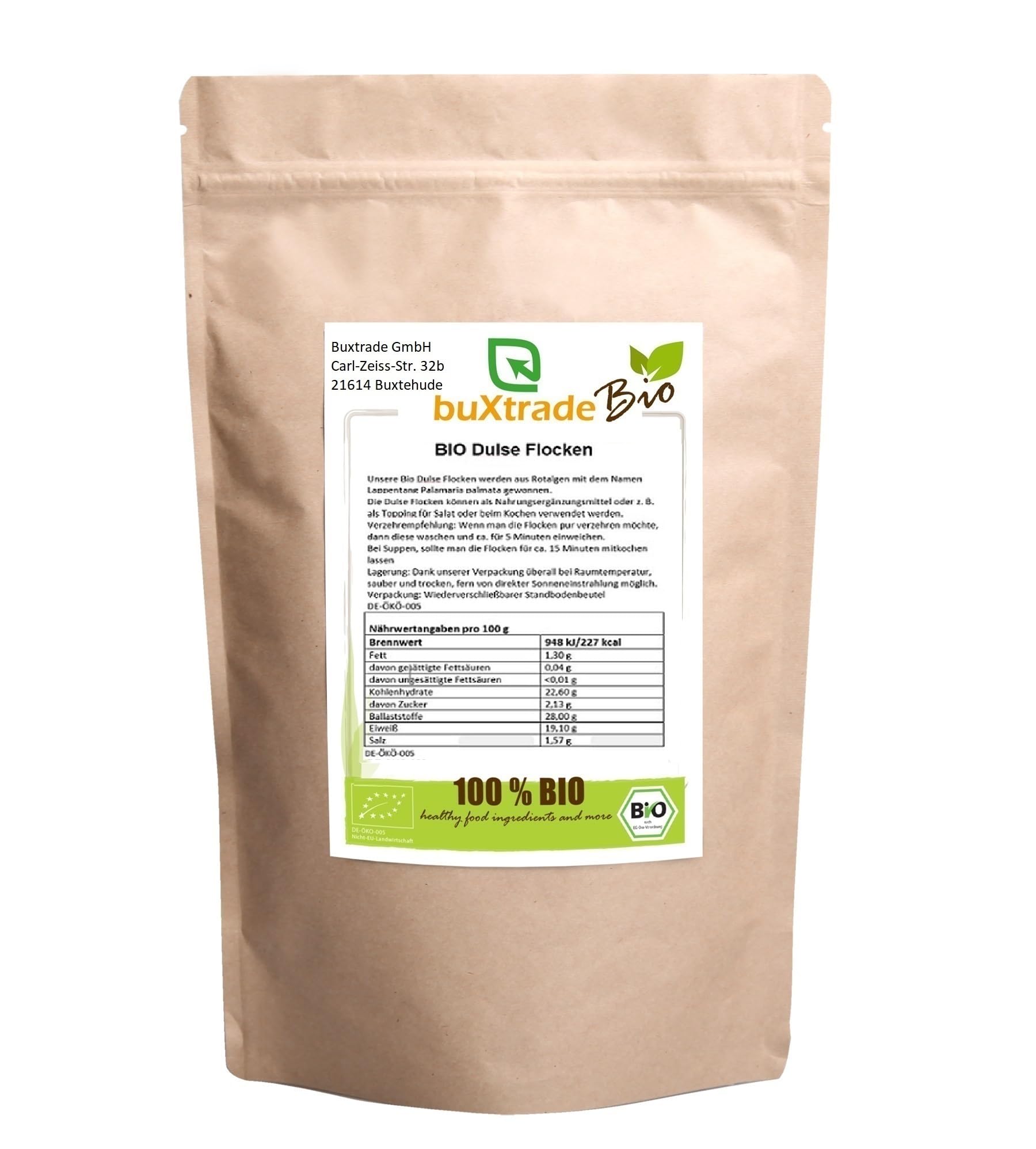 1 kg Bio Dulse Flocken | BIO | Vegan | Rotalge | Glutenfrei