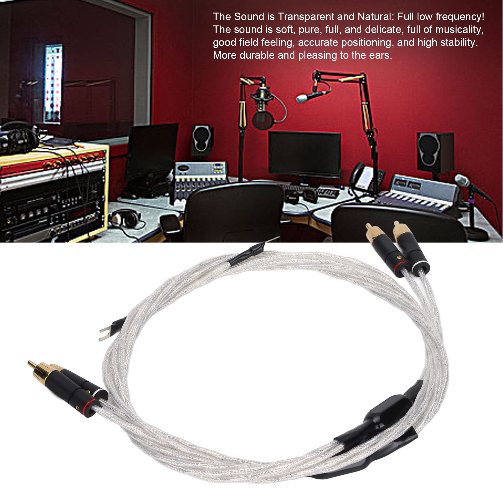 Audiophiles, cavo RCA da 2 RCA maschio a 2 RCA maschio, cavo Aux con cavo di terra per LP vinile Record Phonograph, Home Audio o Home Theatre, ecc (2M)